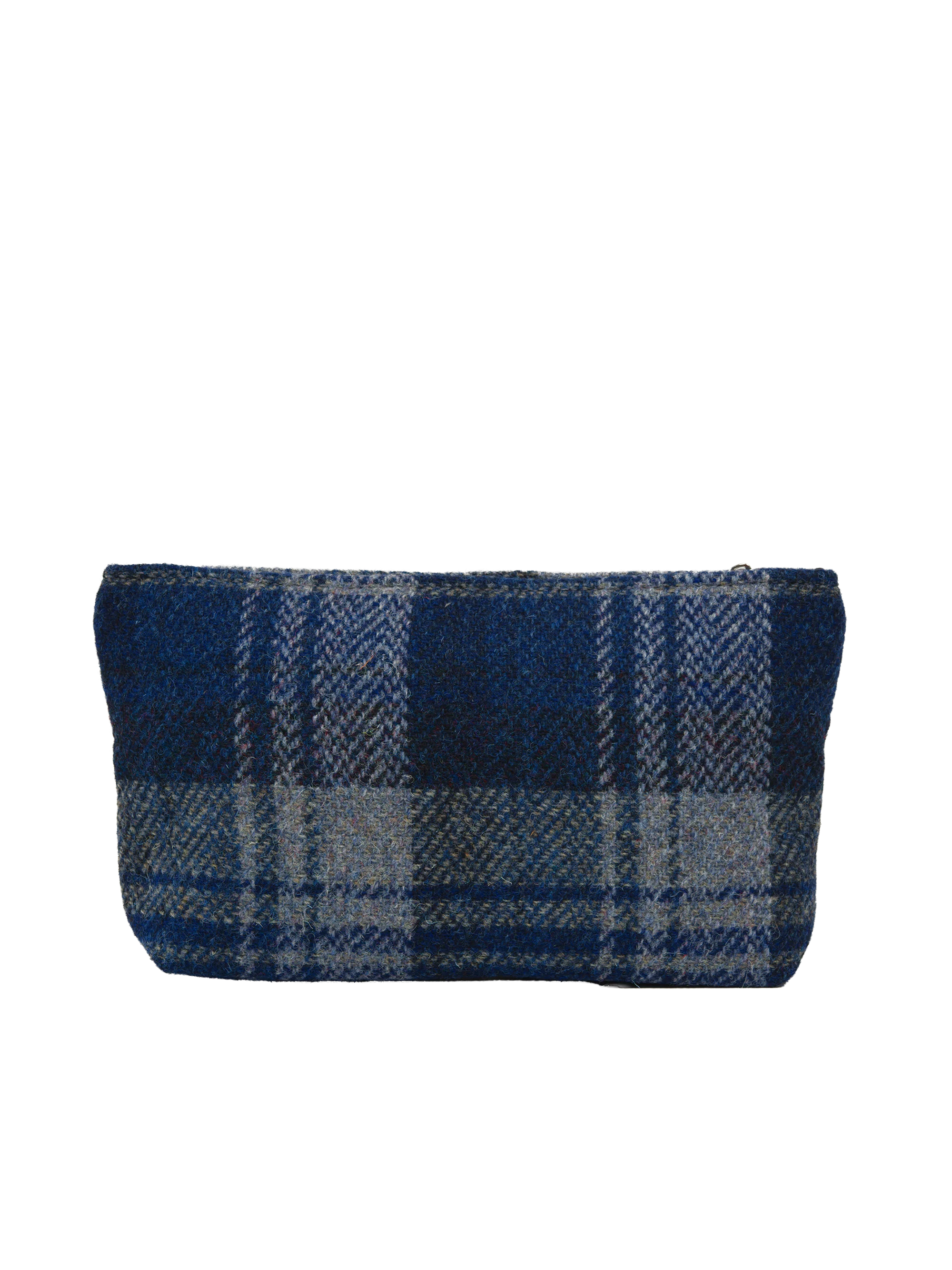 Harris Tweed Cosmetic Bag - A0237 (Black Leather) - Image 3
