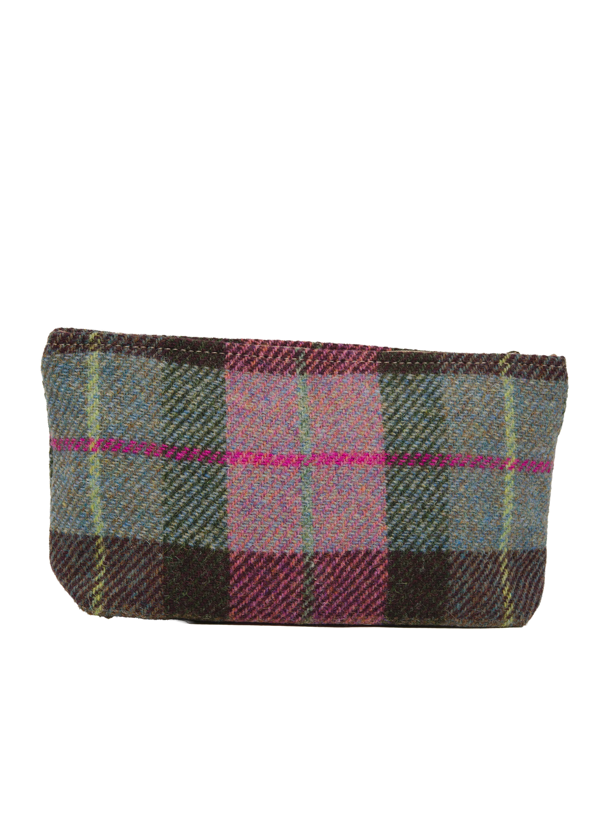 Harris Tweed Cosmetic Bag - A0254 (Tan Leather) - Image 3