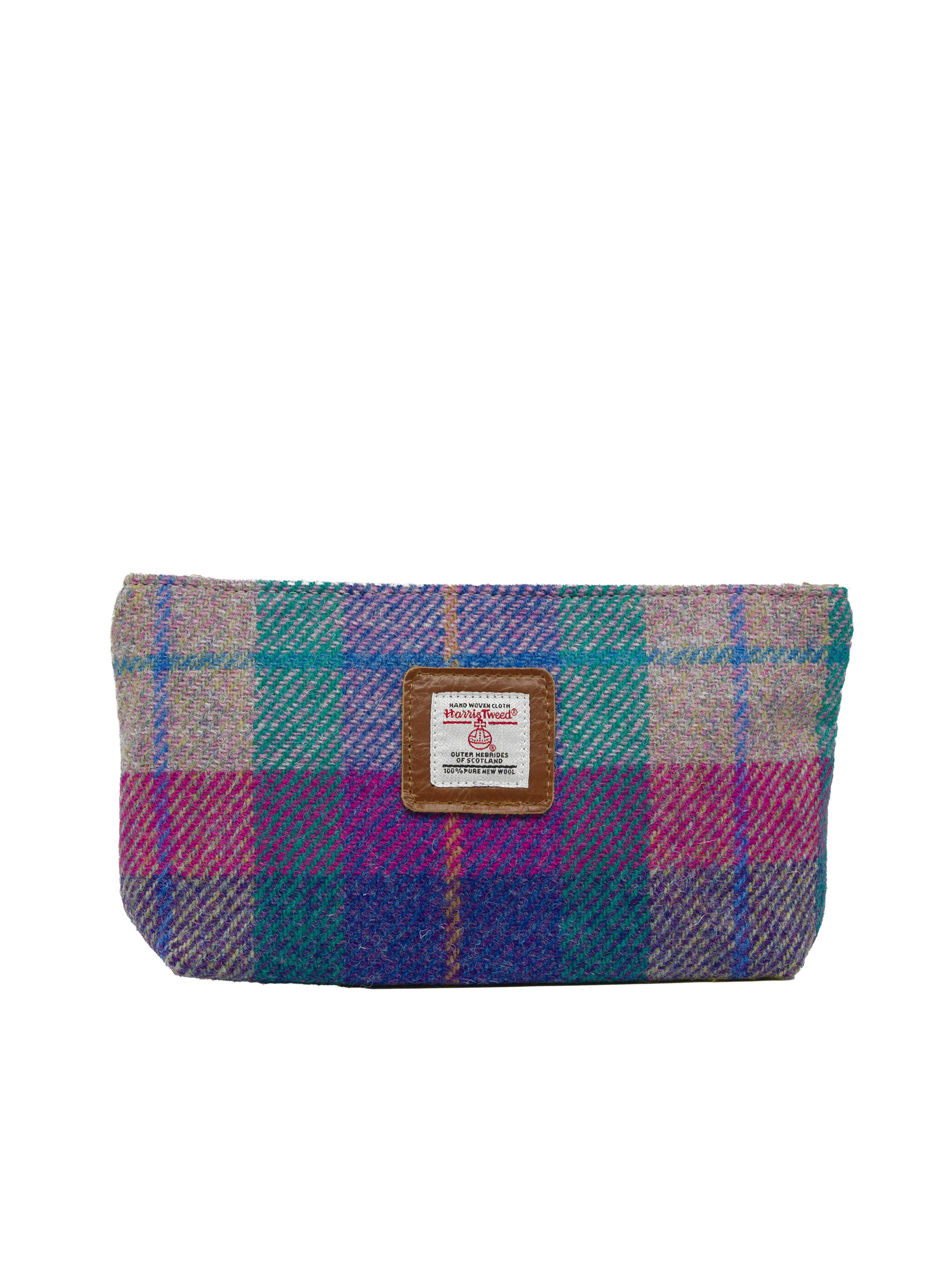 Harris Tweed Cosmetic Bag - A093 (Tan Leather)
