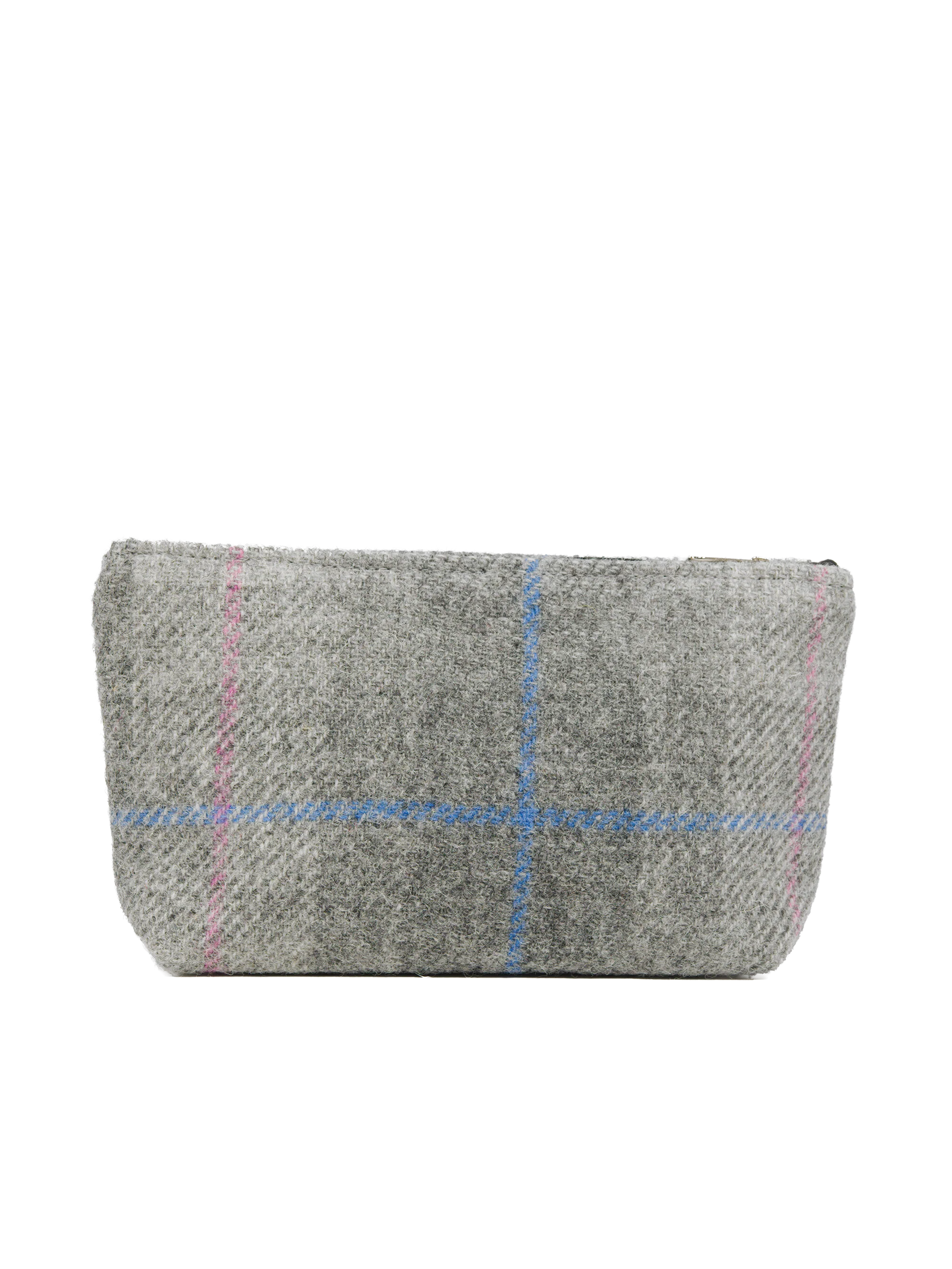 Harris Tweed Cosmetic Bag - A095 (Black Leather) - Image 3