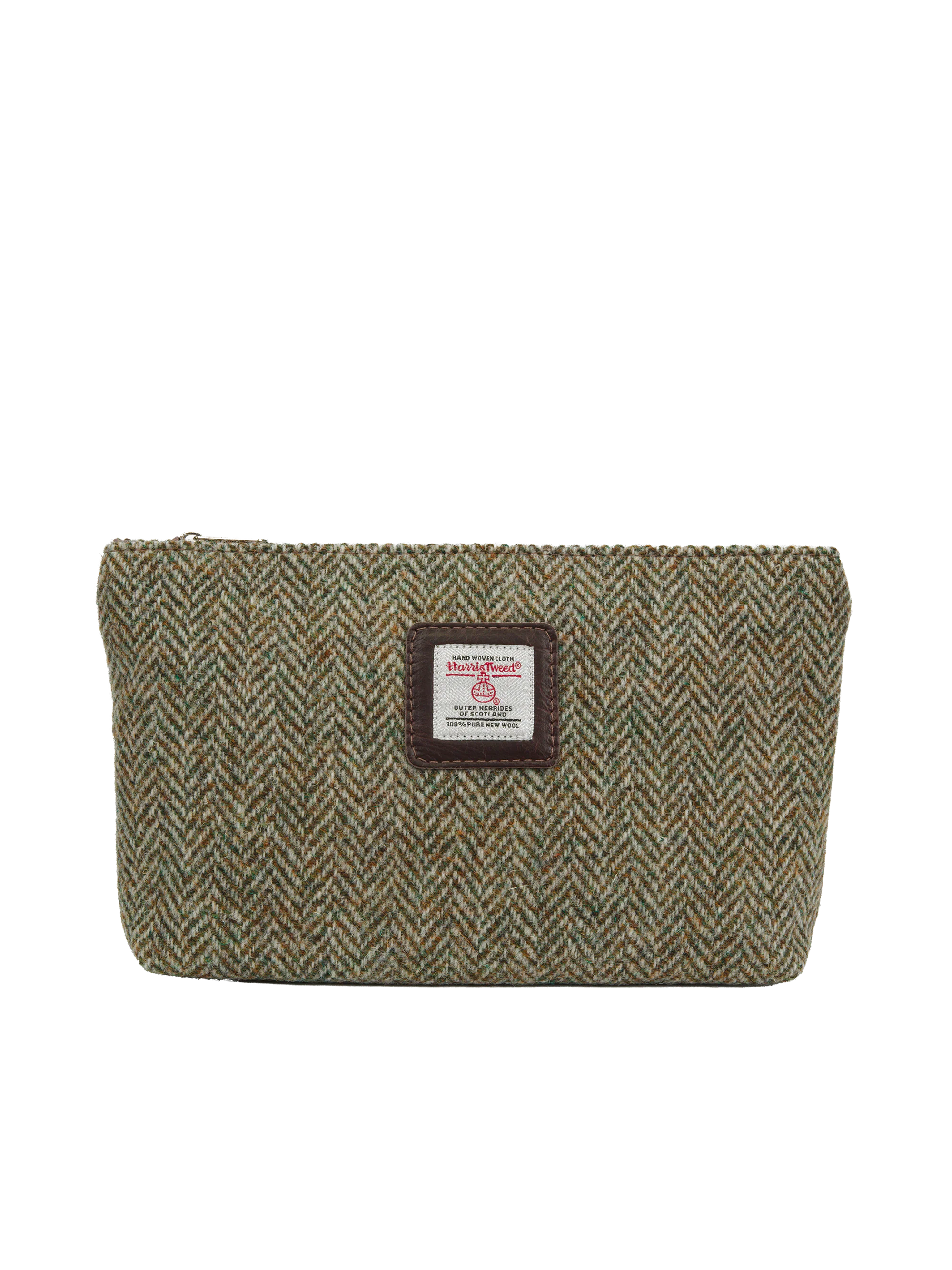 Harris Tweed Cosmetic Bag - HB52 (Brown Leather)