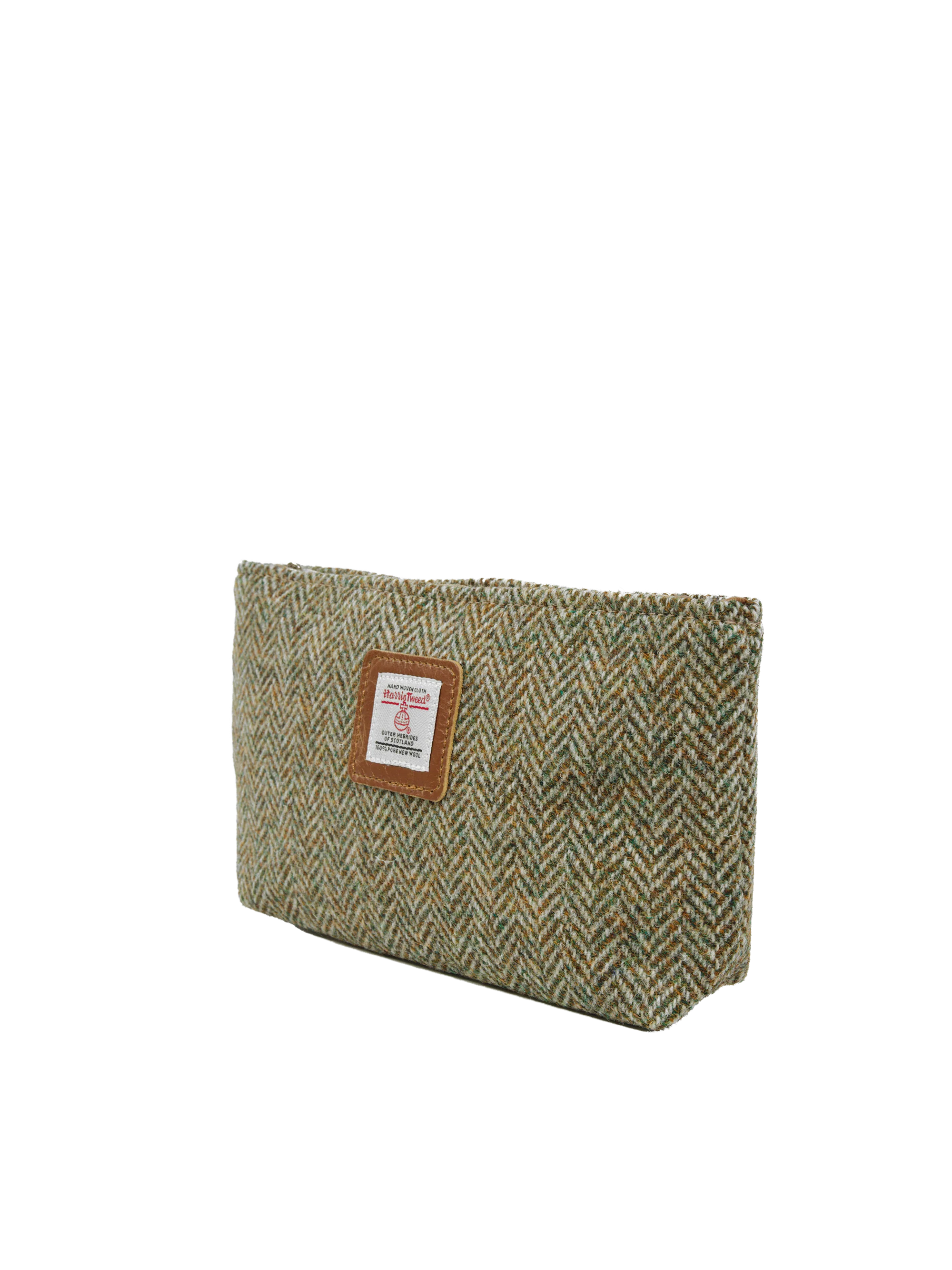 Harris Tweed Cosmetic Bag - HB52 (Tan Leather) - Image 2