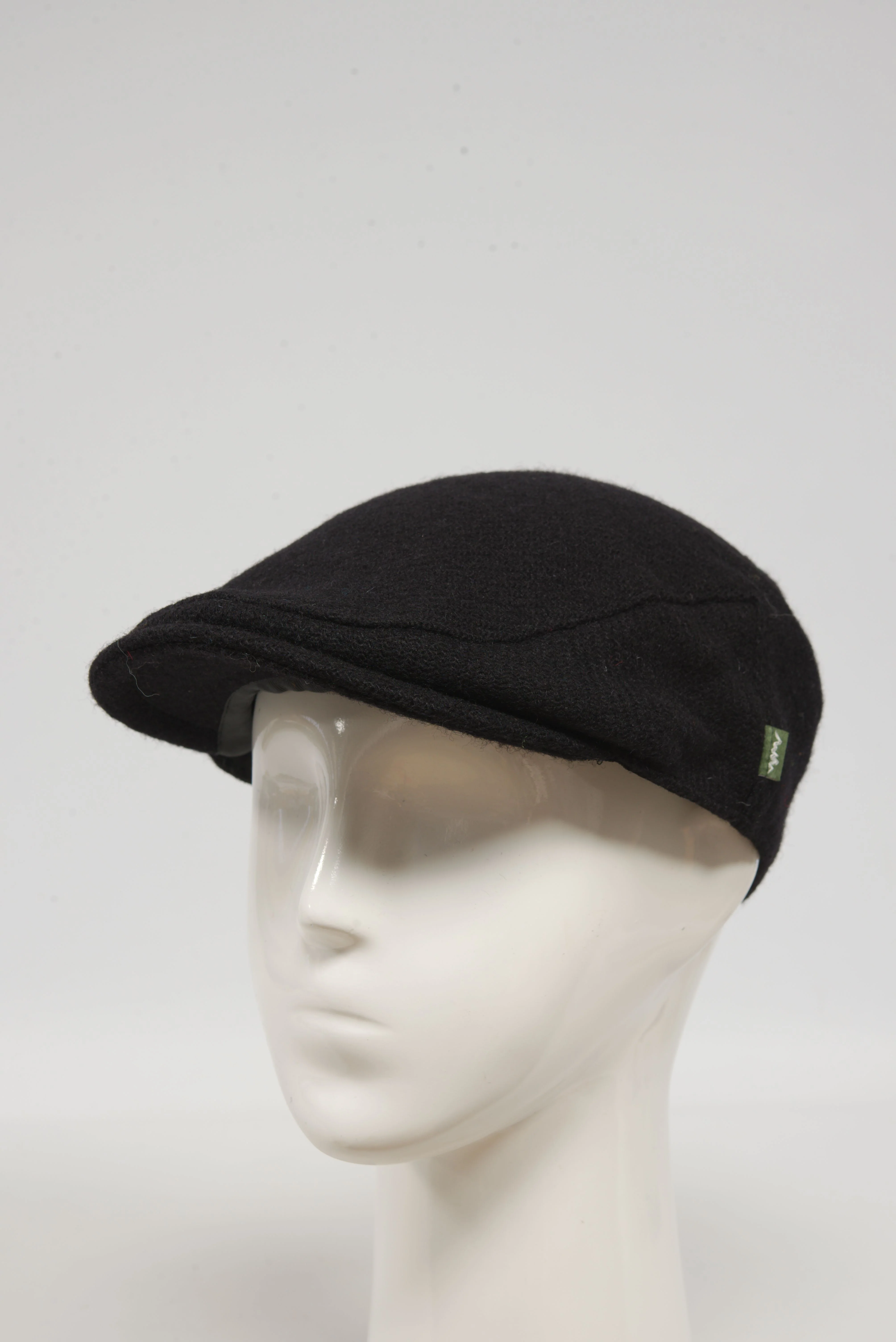 Harris Tweed Flat Cap - Black Twill (HH) - Image 3
