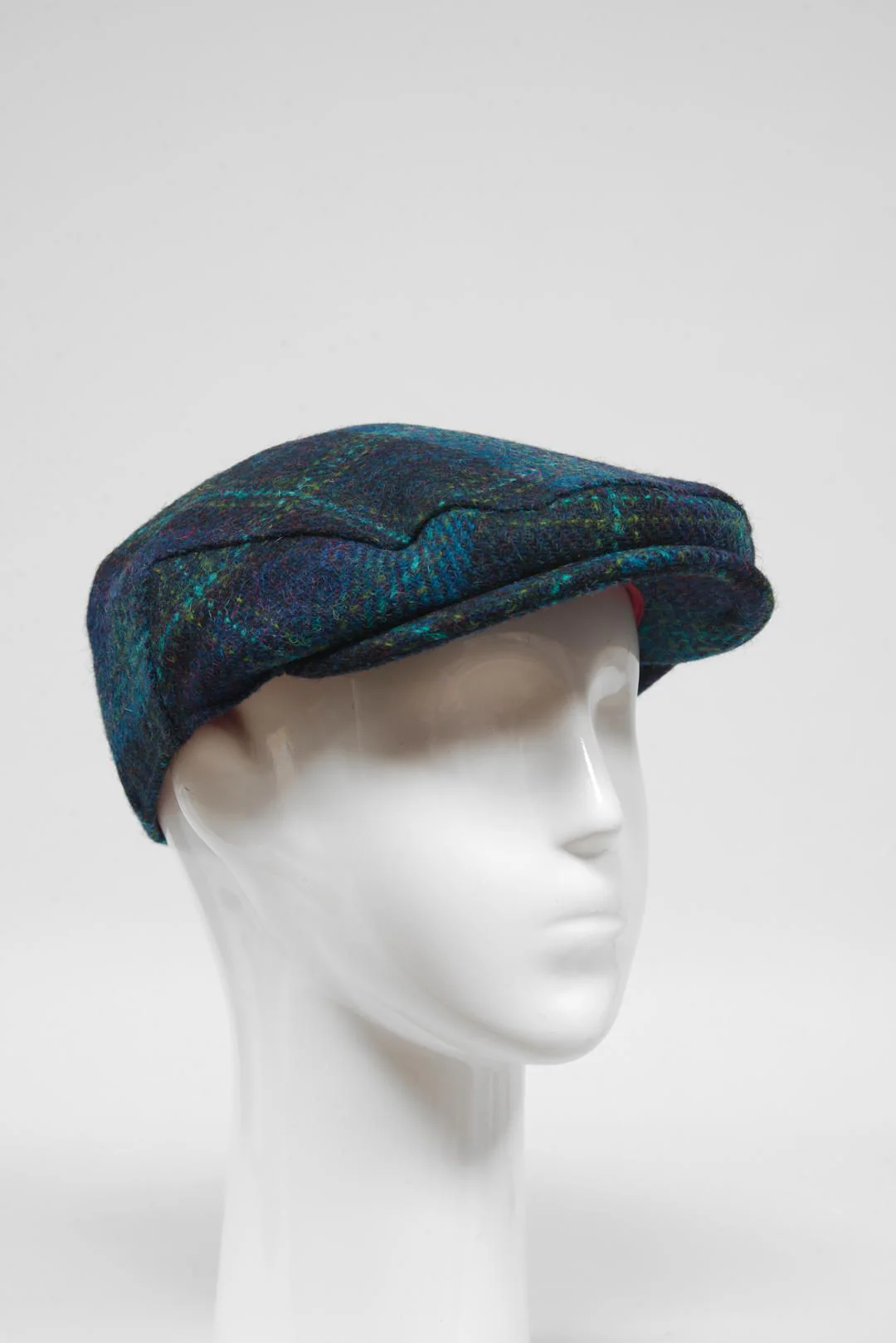 Harris Tweed Flat Cap - Blue w/Turquoise OC (GA) - Image 2
