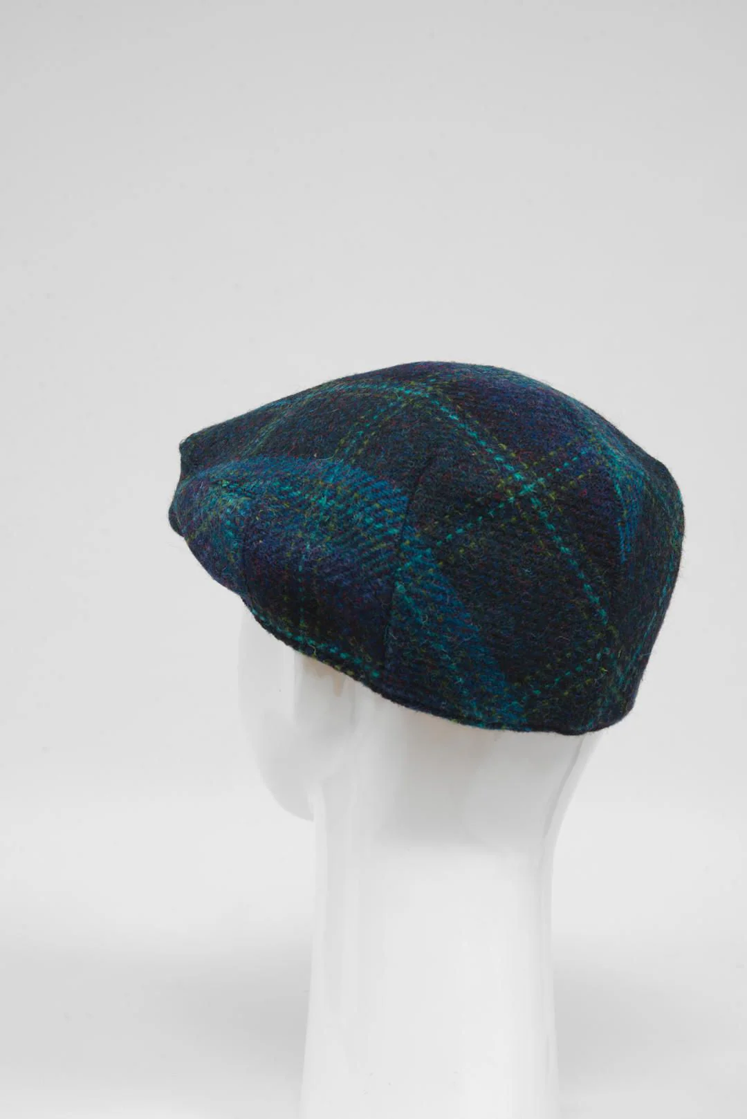Harris Tweed Flat Cap - Blue w/Turquoise OC (GA) - Image 5