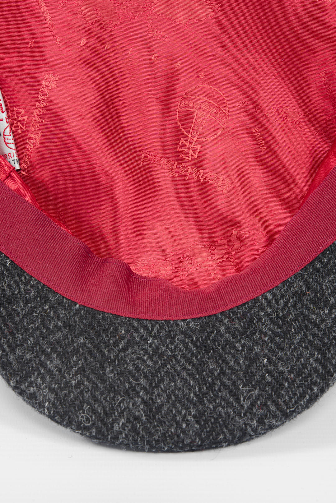 Harris Tweed Flat Cap - Dark Charcoal Herringbone (PJ) - Image 2