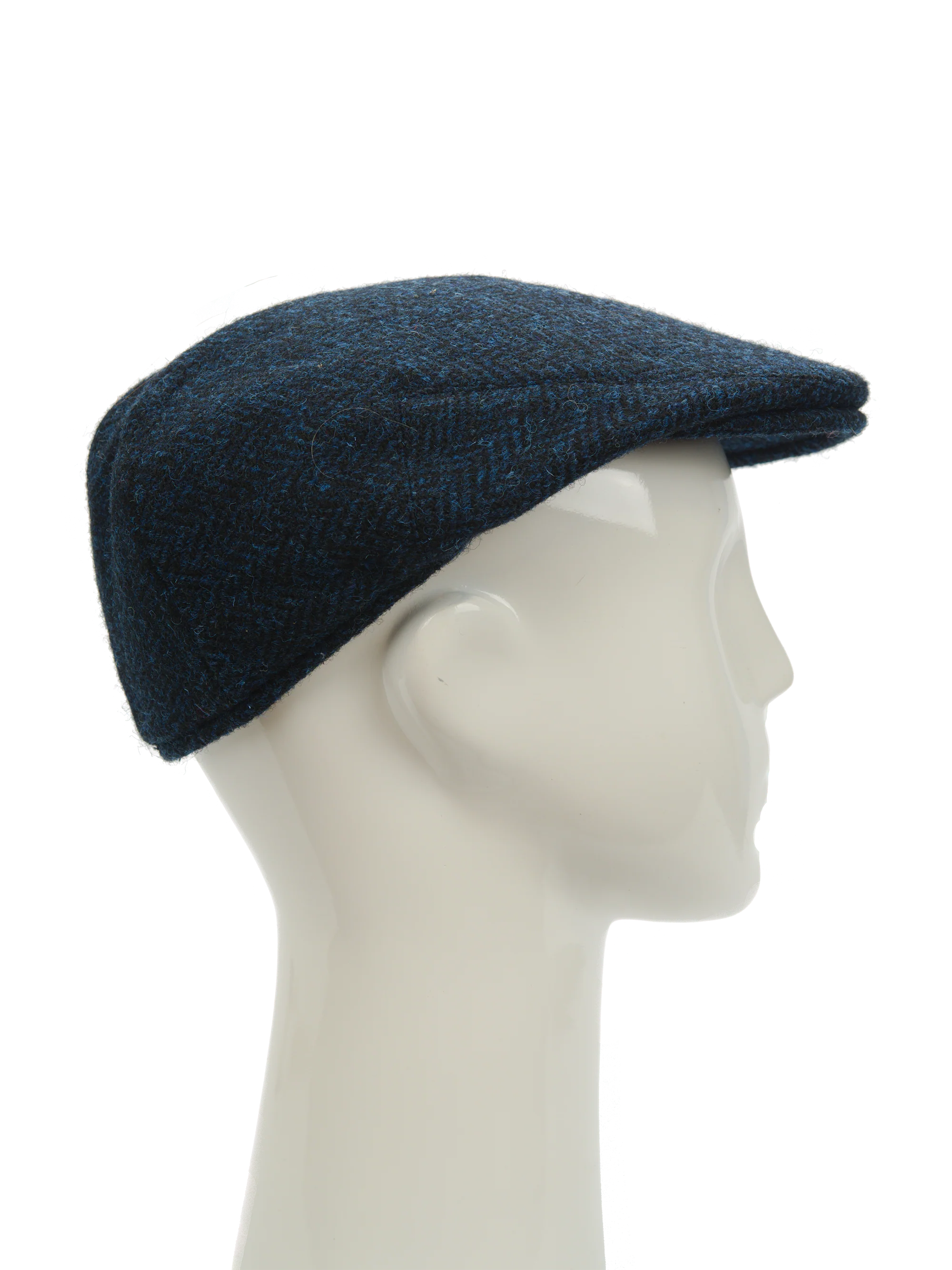 Harris Tweed Flat Cap - Navy Herringbone (FW3302)
