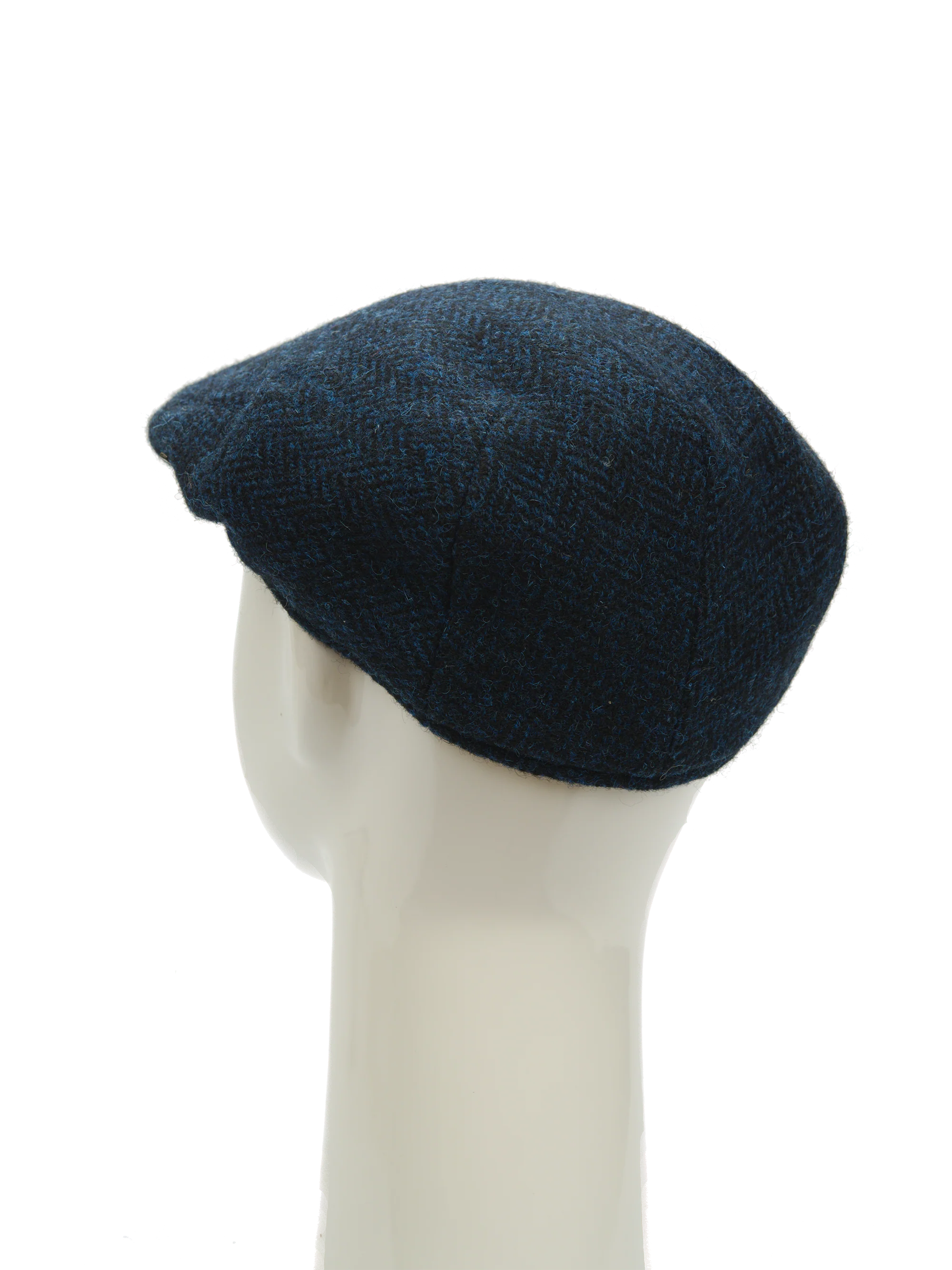 Harris Tweed Flat Cap - Navy Herringbone (FW3302) - Image 5