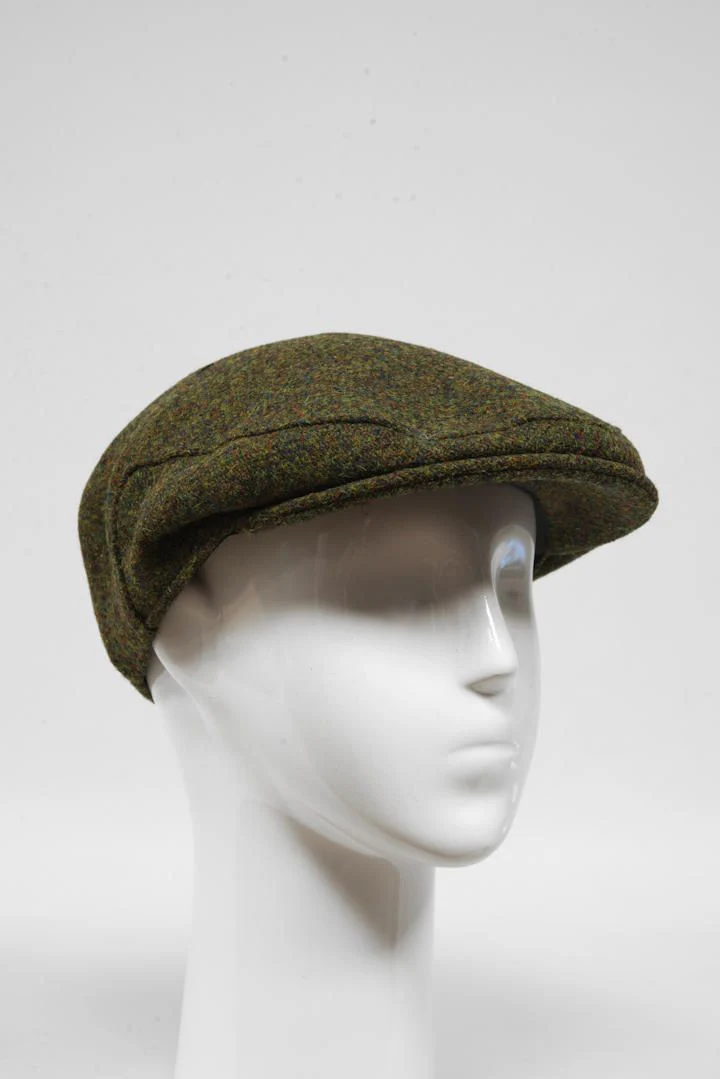 Harris Tweed Flat Cap Woodland - Green 1 (HW) - Image 2