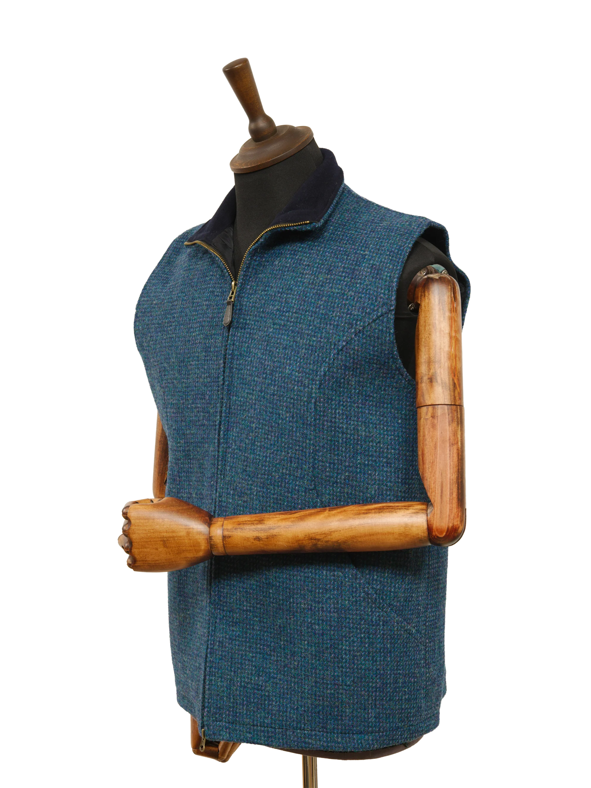 Harris Tweed Gilet - Teal - Image 2