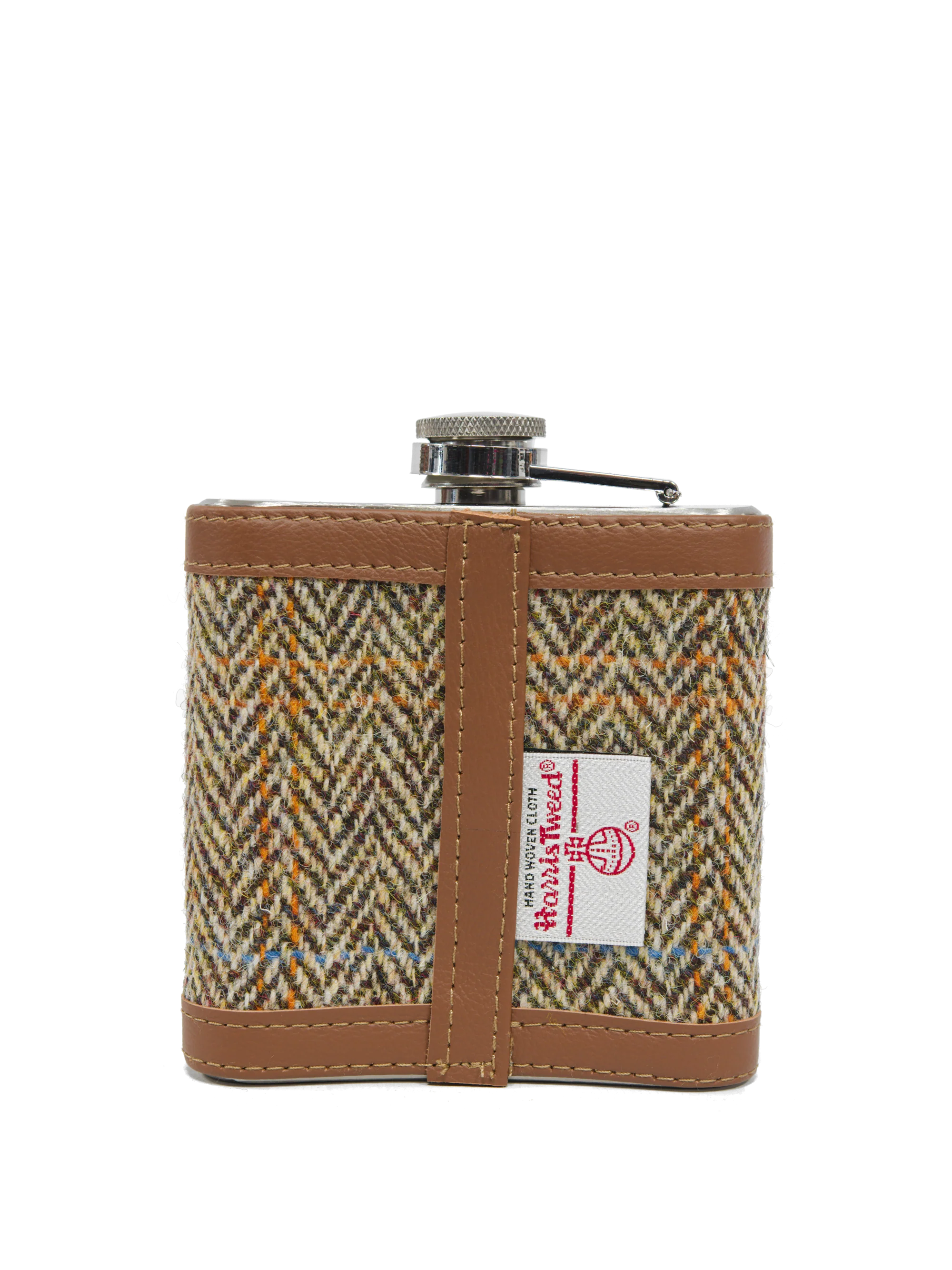 Harris Tweed Hip Flask - HB133 (Tan Leather) - Image 2