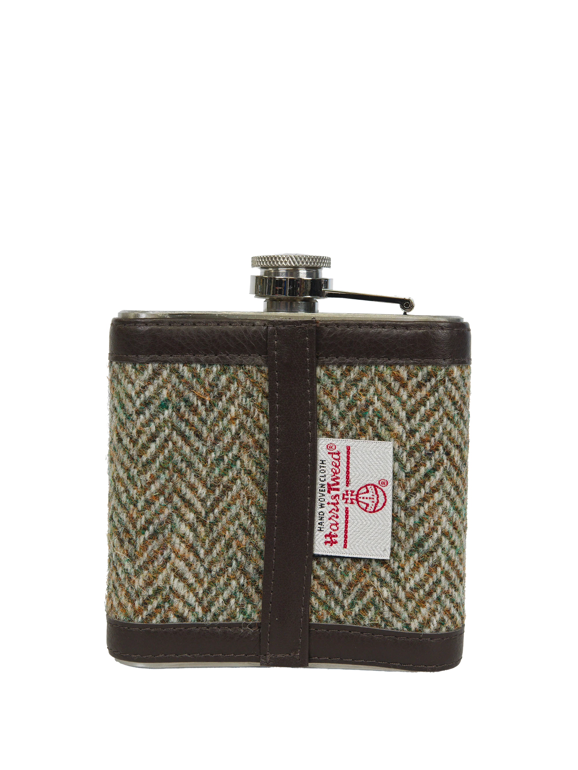 Harris Tweed Hip Flask - HB52 (Brown Leather) - Image 3