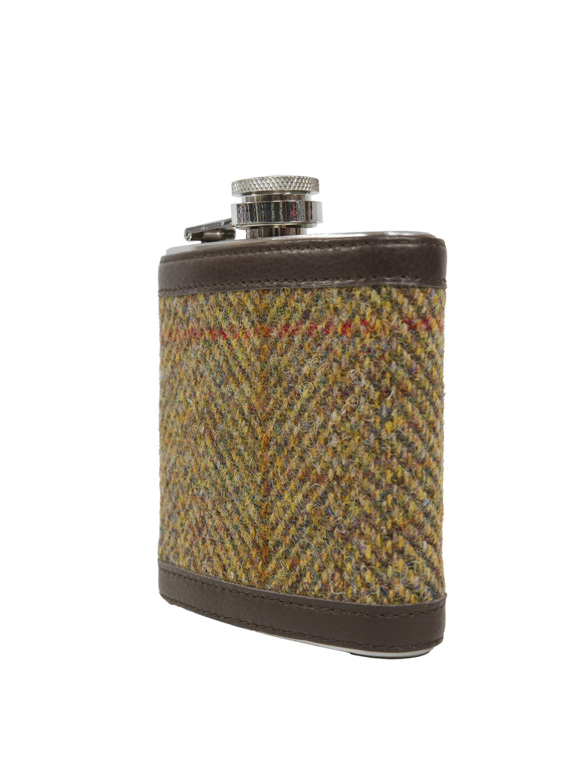 Harris Tweed Hip Flask - HB67 (Brown Leather) - Image 2