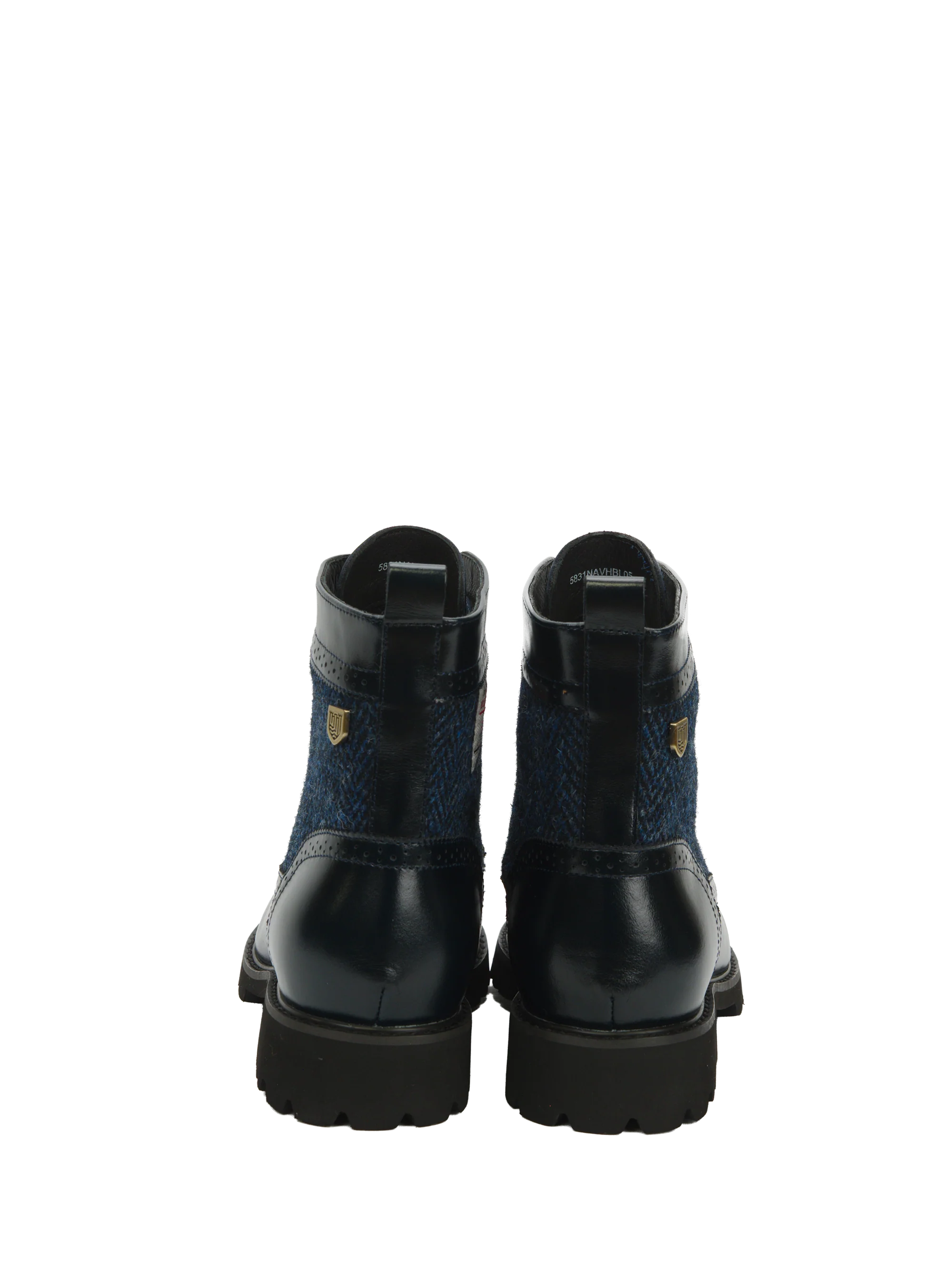 Harris Tweed Huntress Boots - Navy Herringbone - Image 4