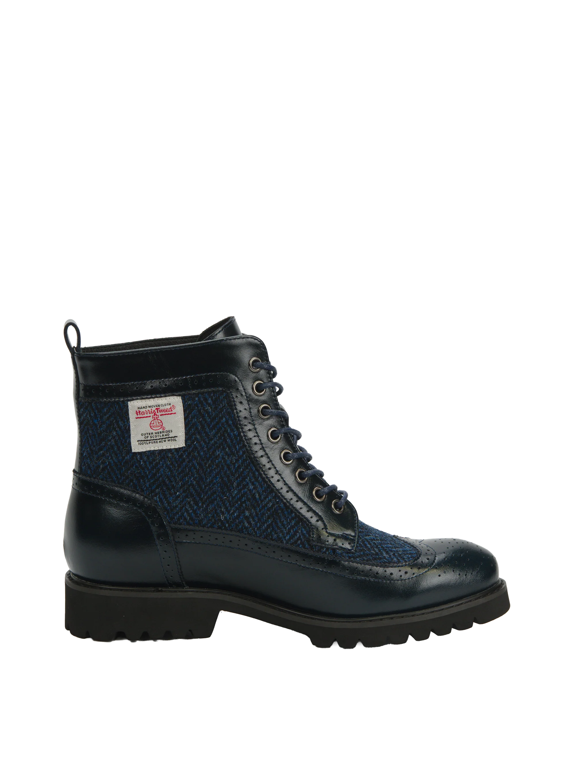 Harris Tweed Huntress Boots - Navy Herringbone - Image 5