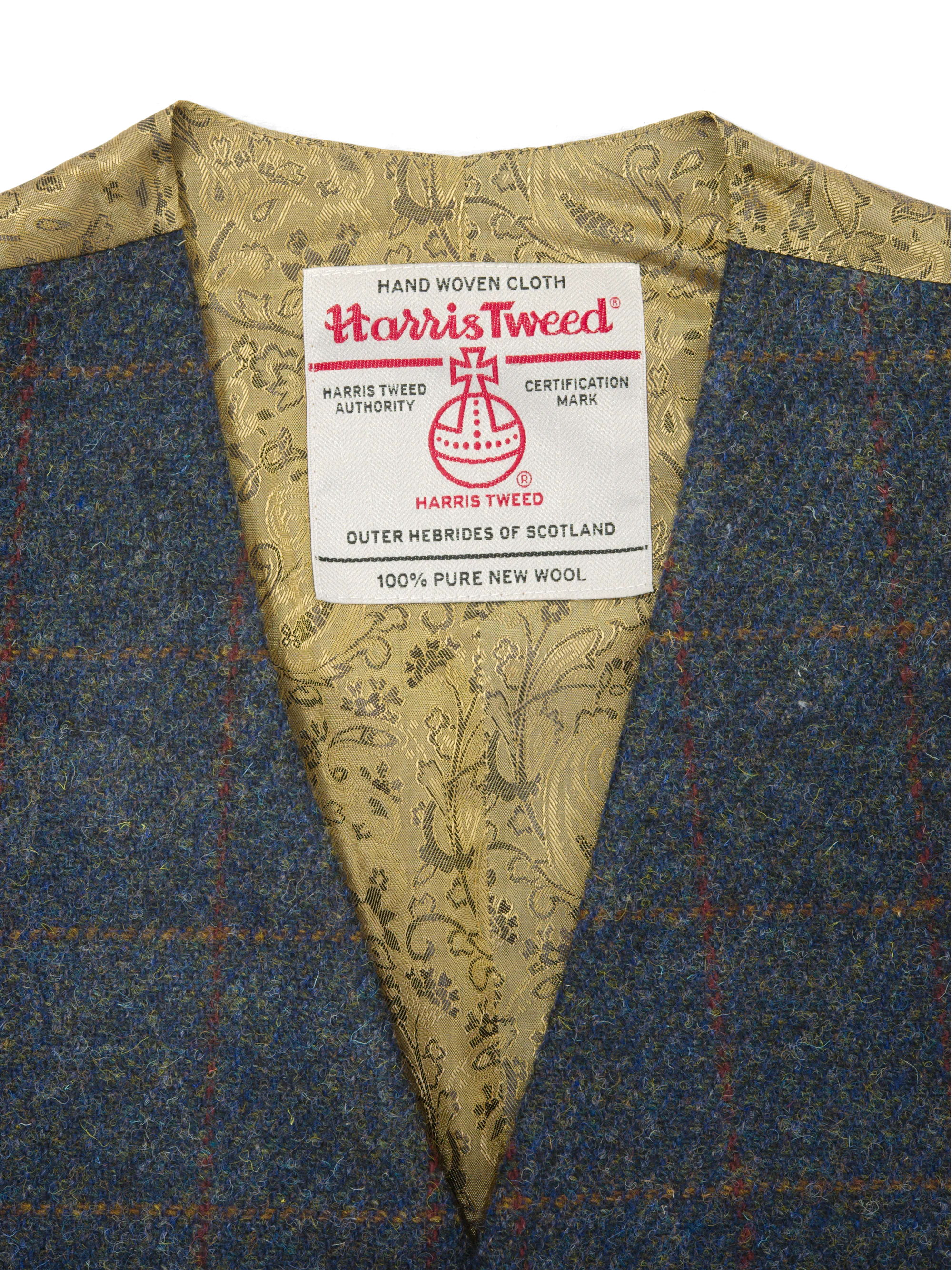 Harris Tweed Iain Waistcoat - Blue Multi - Image 2