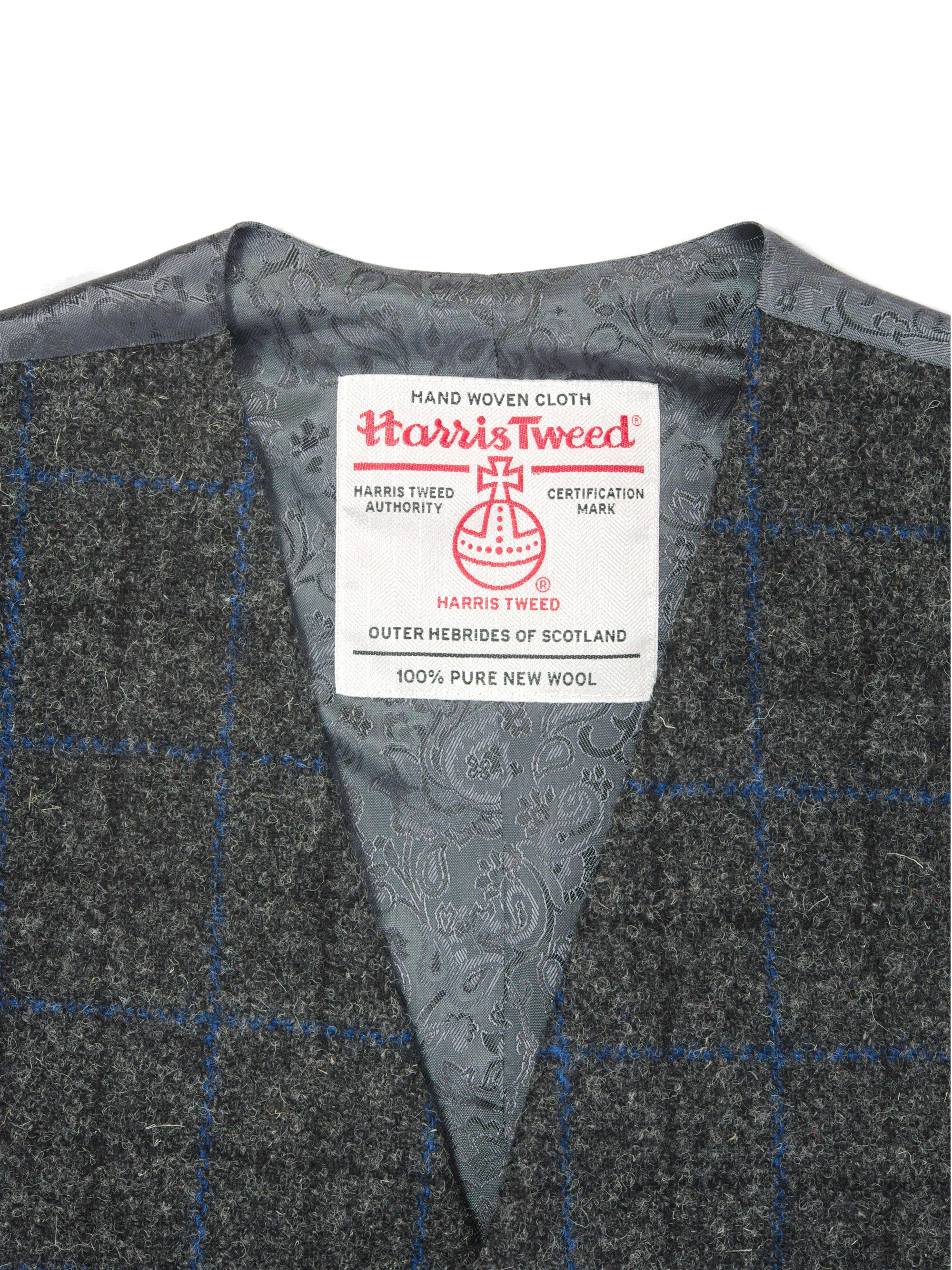 Harris Tweed Iain Waistcoat - Grey Windowpane - Image 2