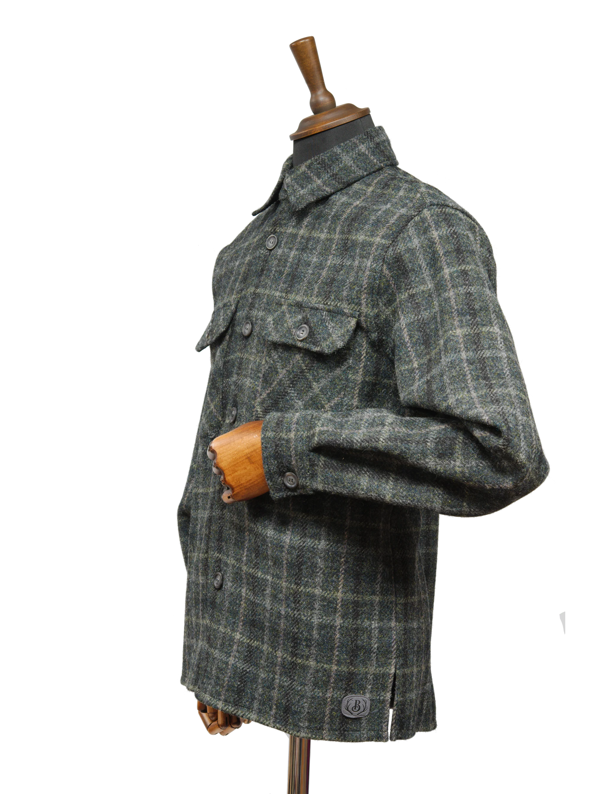 Harris Tweed Jack Overshirt - Grey Mix Multi - Image 2