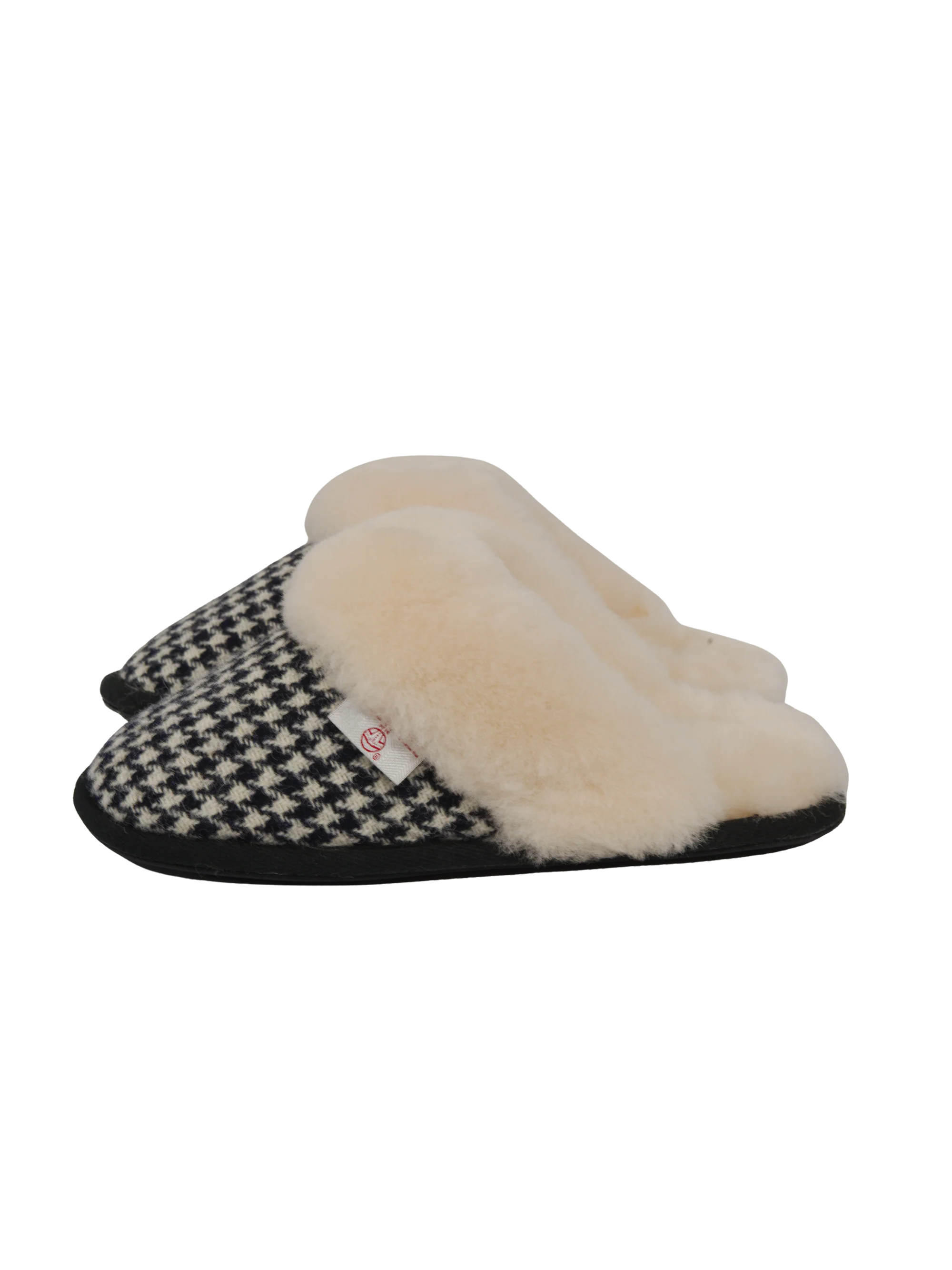 Harris Tweed Kate Slippers - Black/White Houndstooth - Image 2