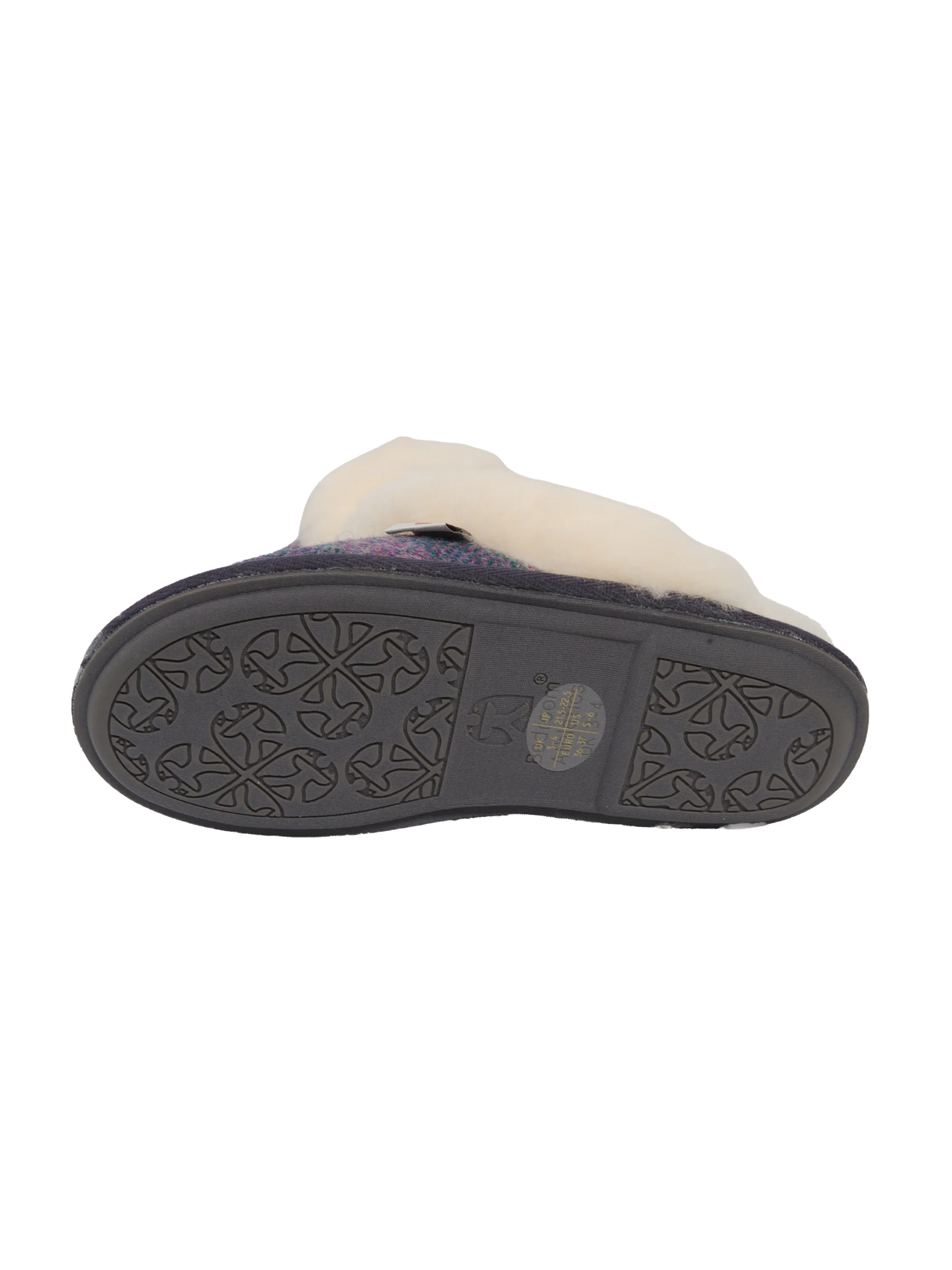 Harris Tweed Kate Slippers - Denim/Pink Stripe - Image 3