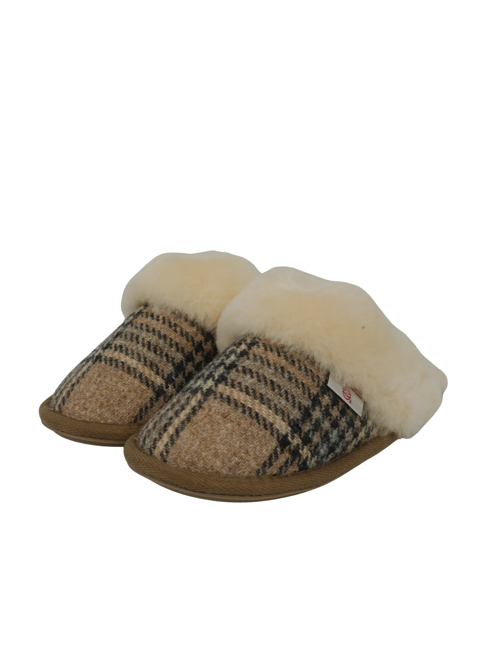 Harris Tweed Kate Slippers - Nutmeg Check