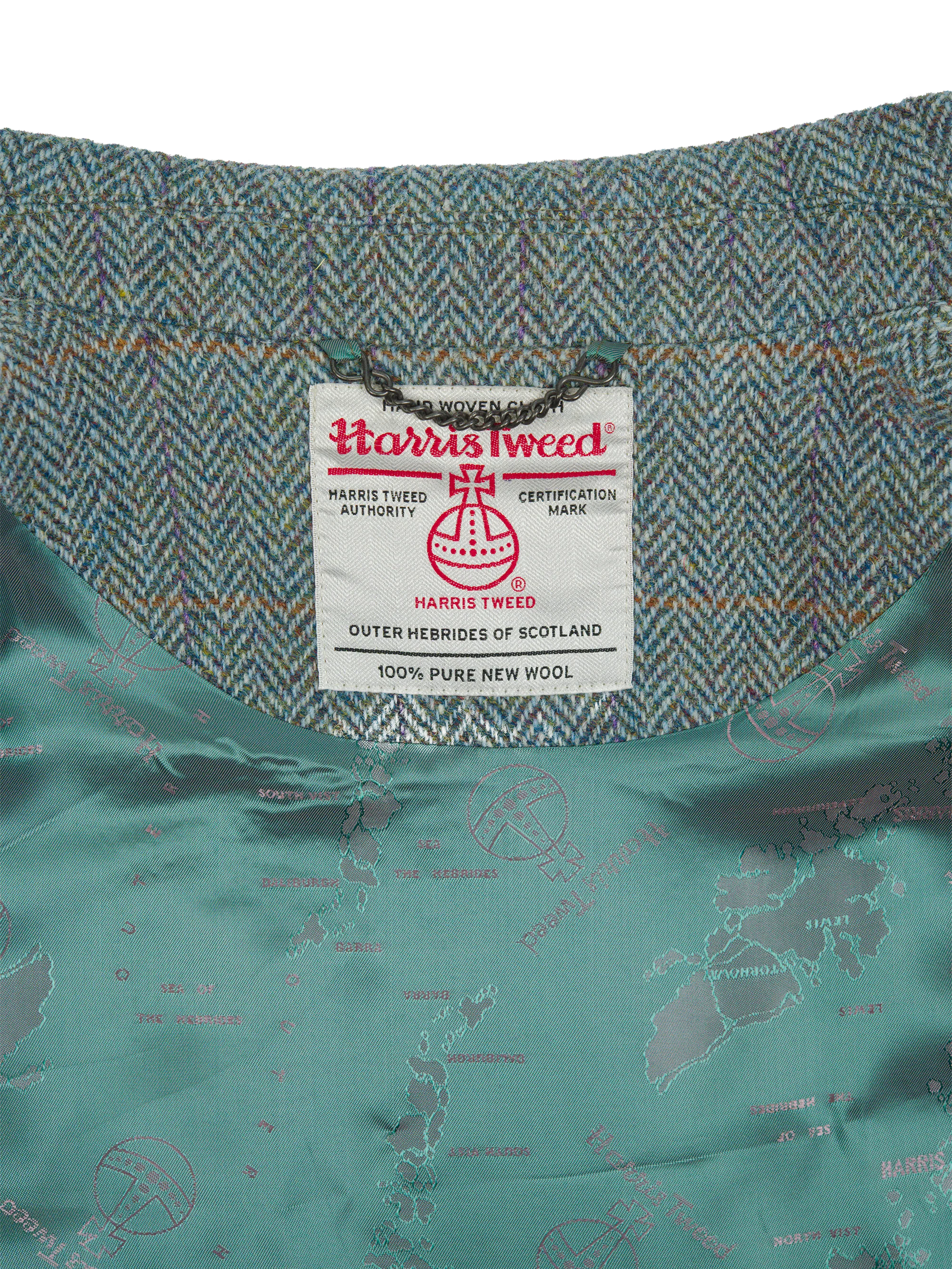 Harris Tweed Ladies Buttoned Long Cape - Opal HB132 - Image 4