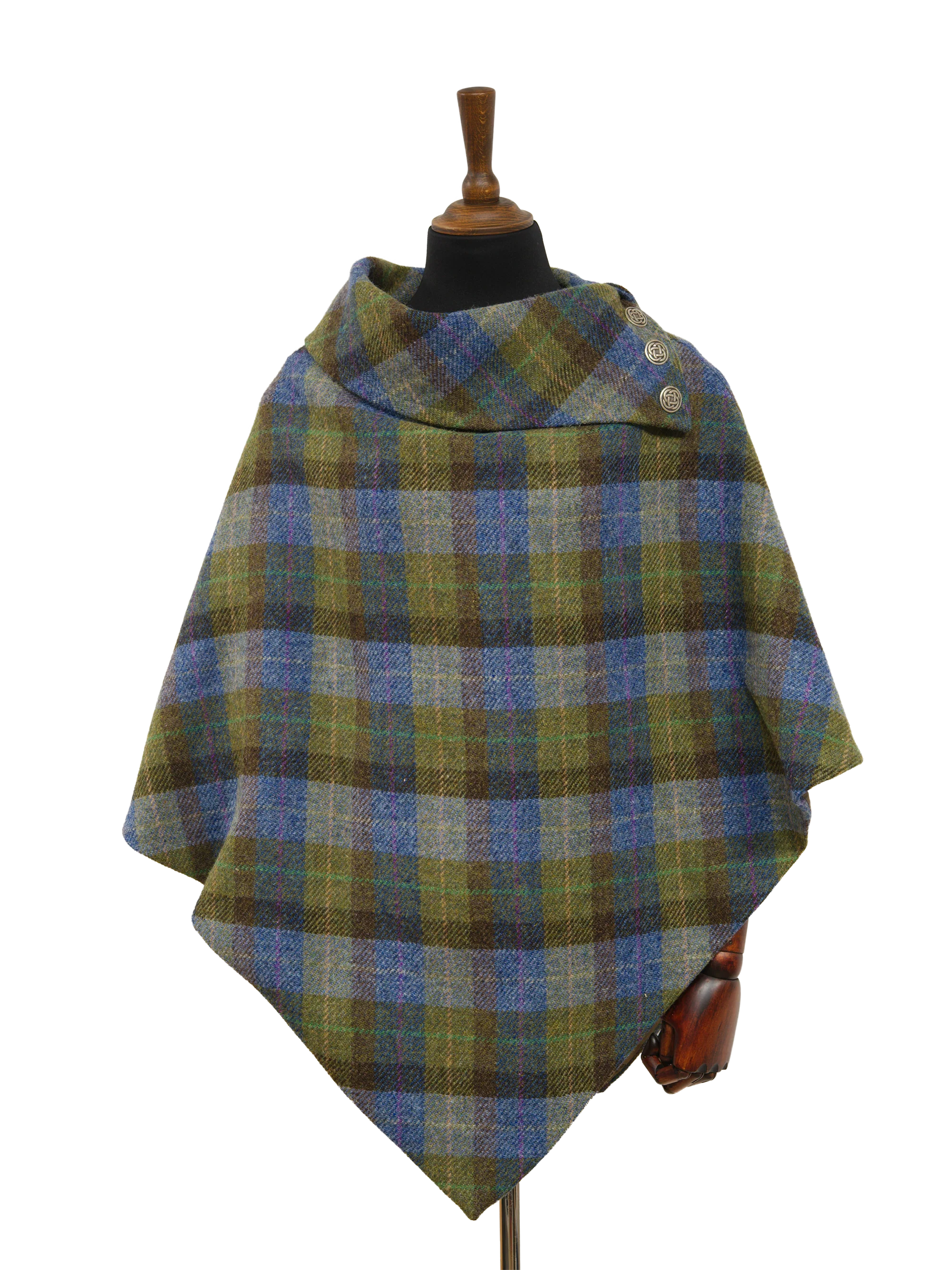 Harris Tweed Ladies Celtic Cape - Denim Sage