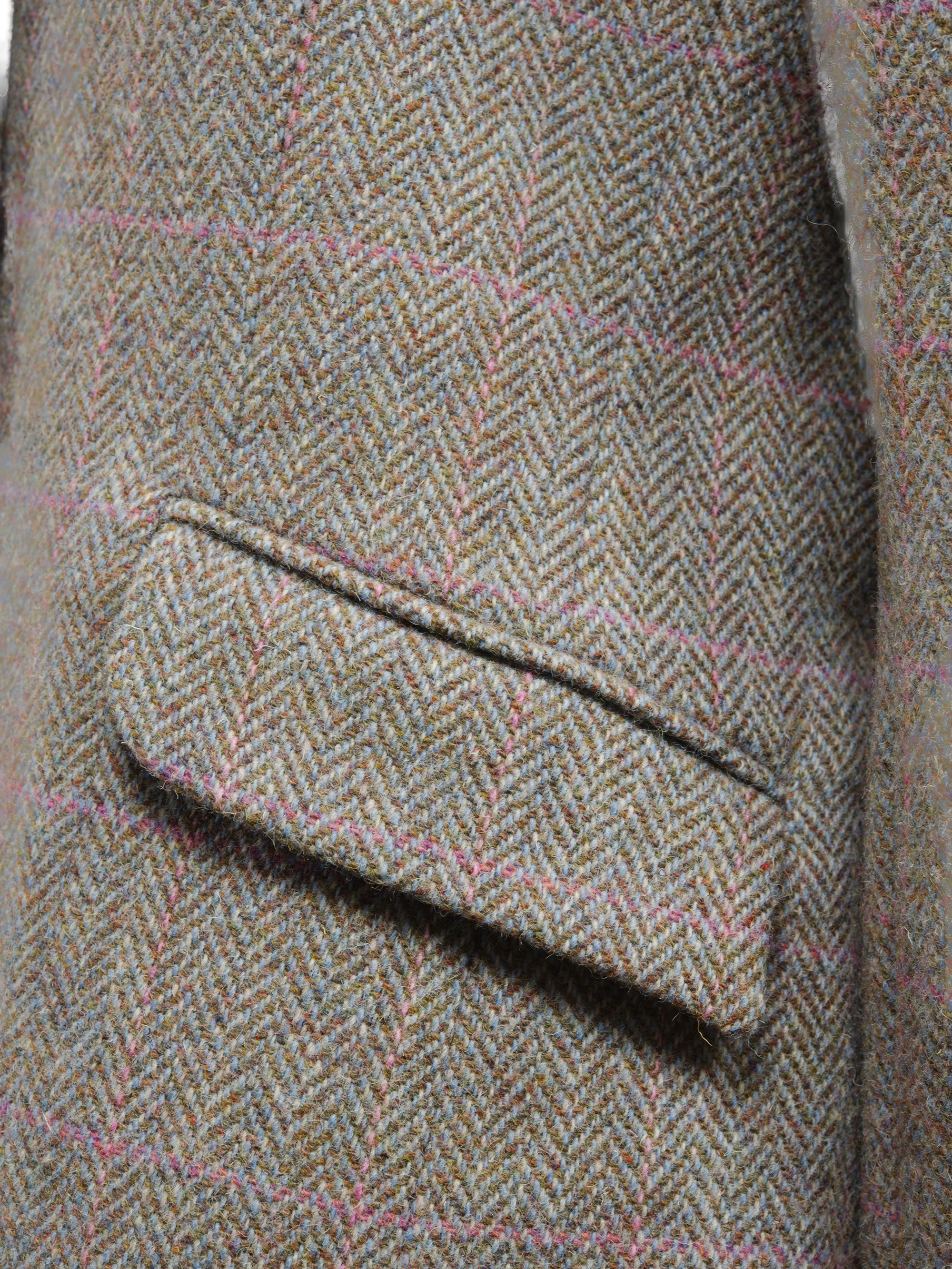 Harris Tweed Ladies Fitted Jacket - Pink HB w/OC - Image 5