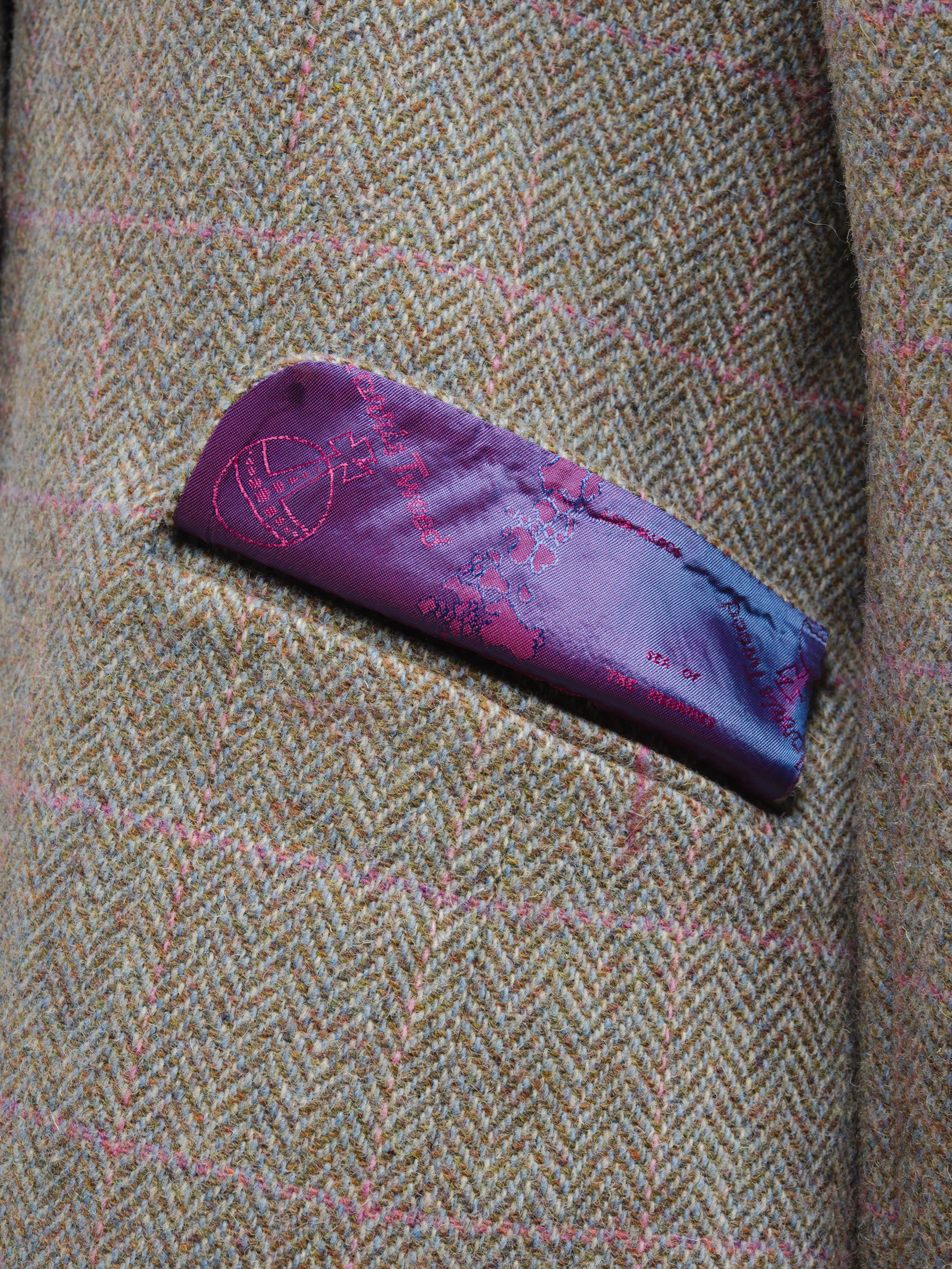 Harris Tweed Ladies Fitted Jacket - Pink HB w/OC - Image 6