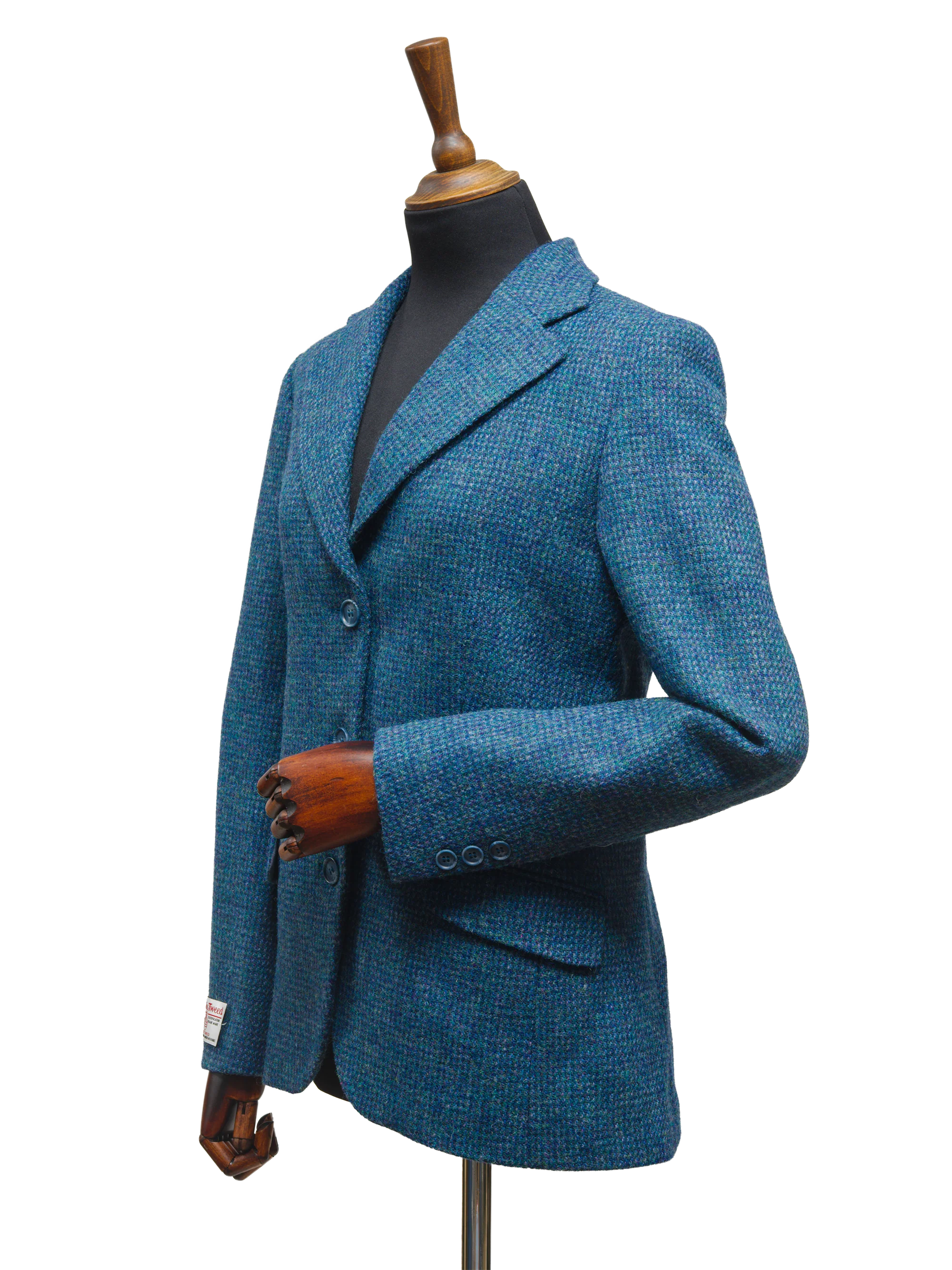 Harris Tweed Ladies Fitted Jacket - Teal - Image 2