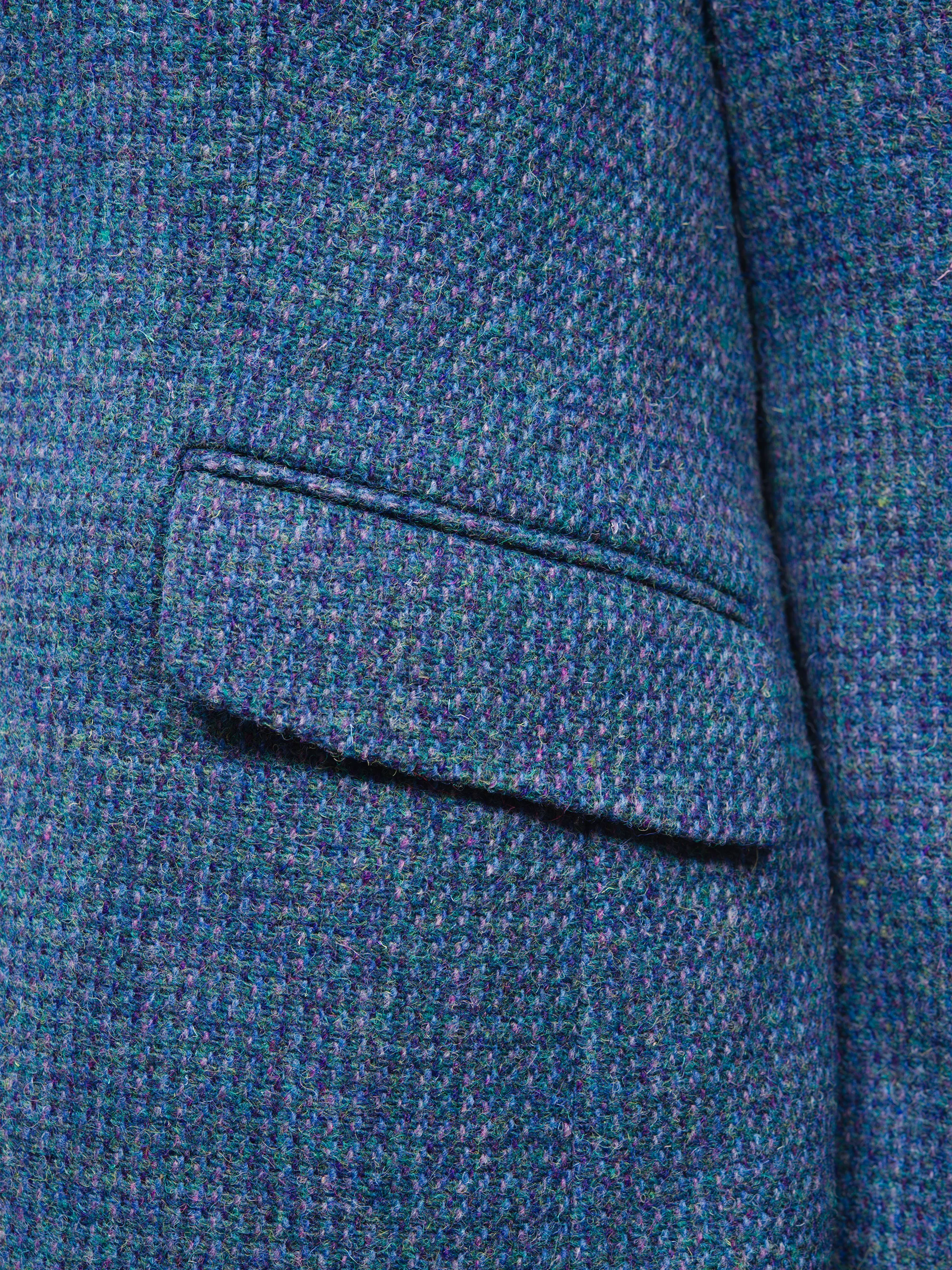 Harris Tweed Ladies Fitted Jacket - Teal - Image 4