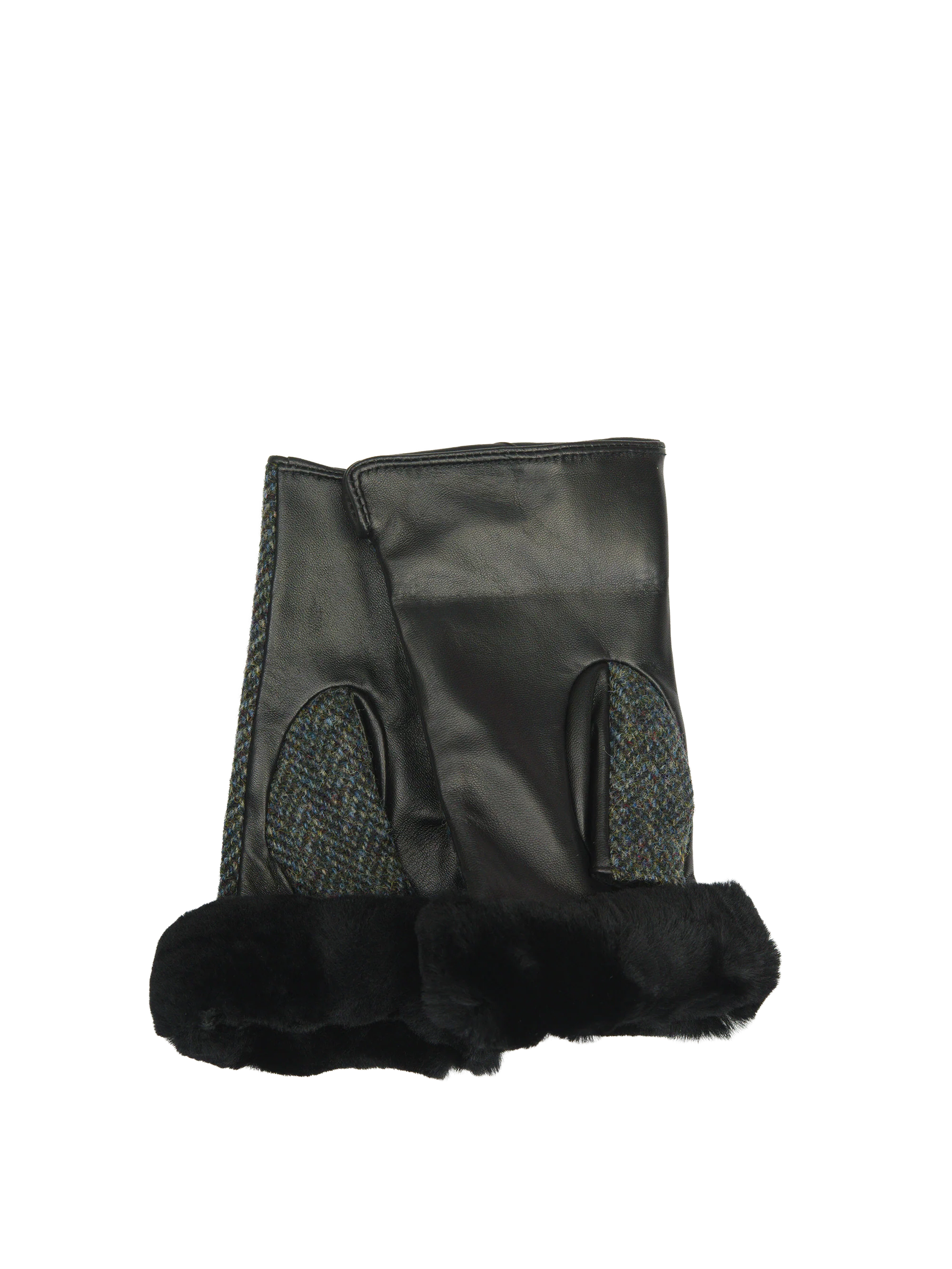 Harris Tweed Ladies Fur Mittens - HB85 (ISL) - Image 2