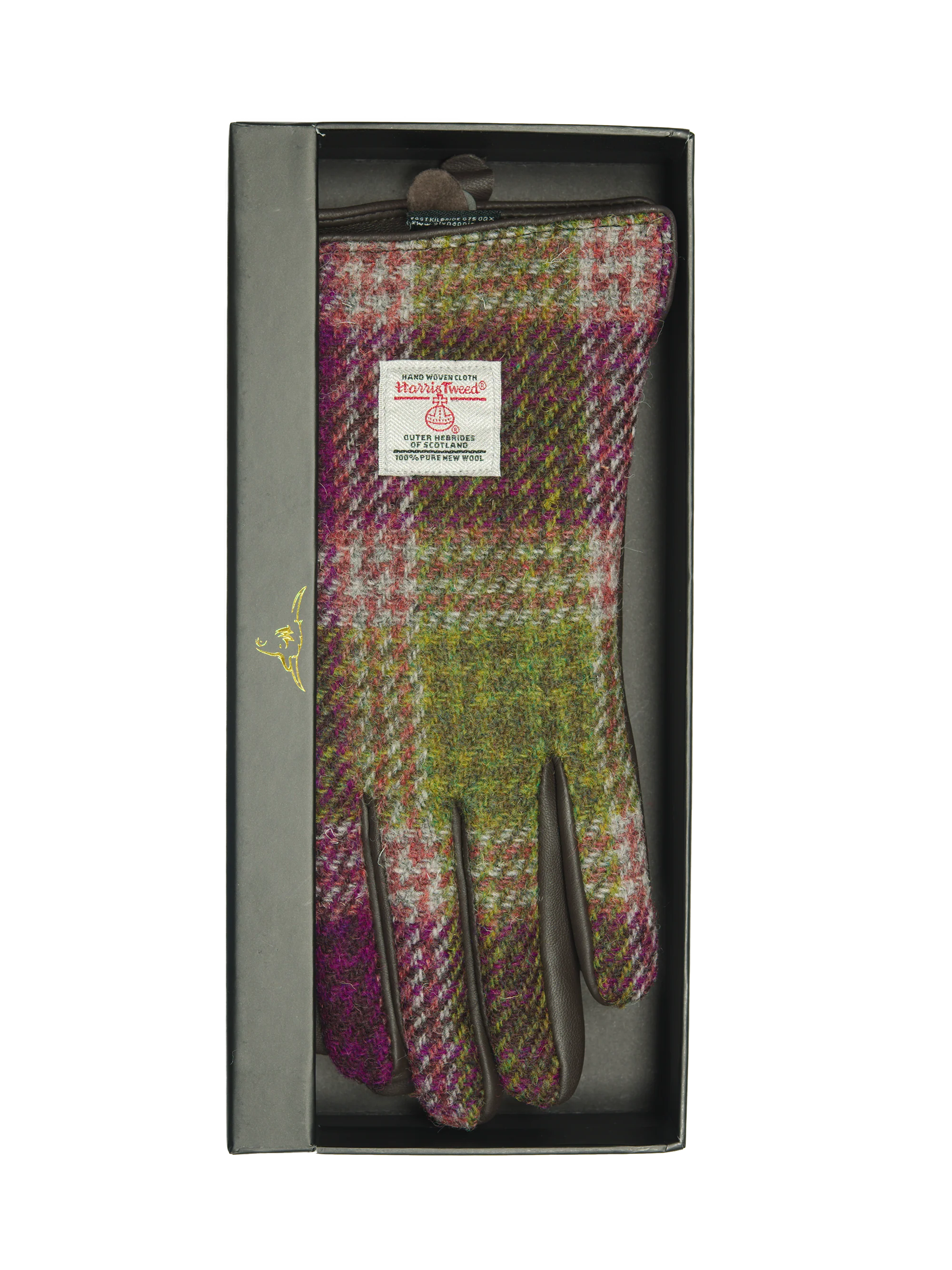 Harris Tweed Ladies Gloves - Heather Check (GA) - Image 3