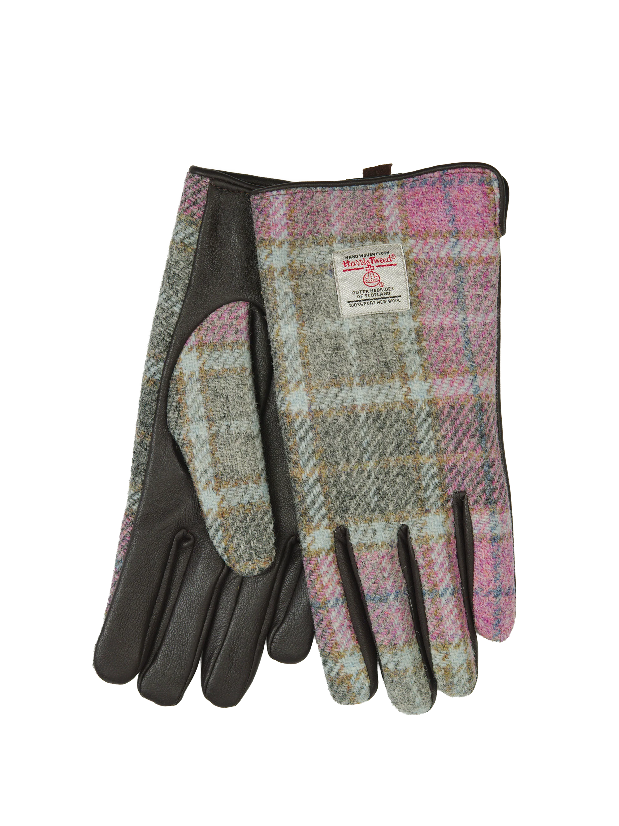 Harris Tweed Ladies Gloves - Soft Pink Buchanan (GA)