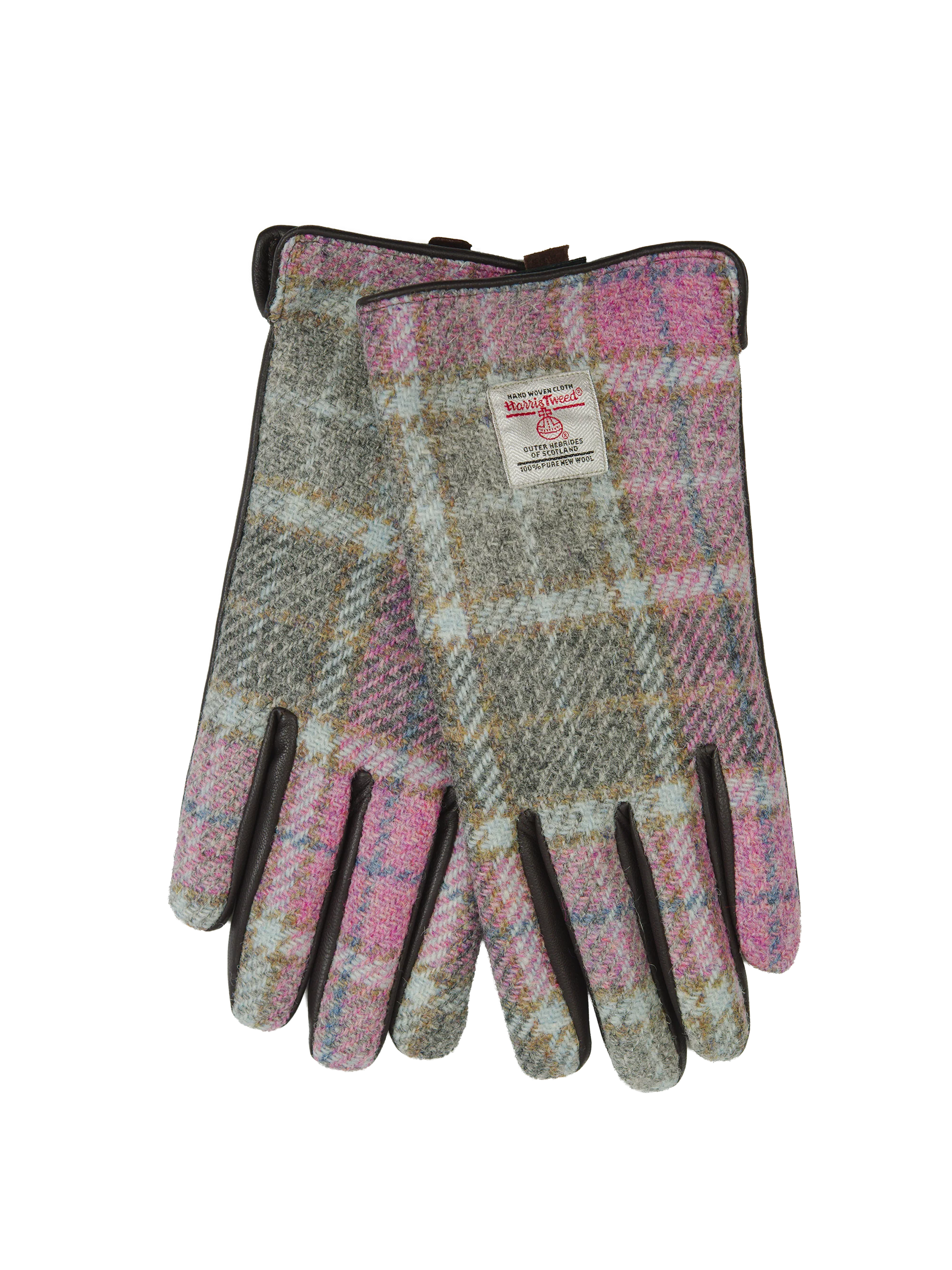 Harris Tweed Ladies Gloves - Soft Pink Buchanan (GA) - Image 2