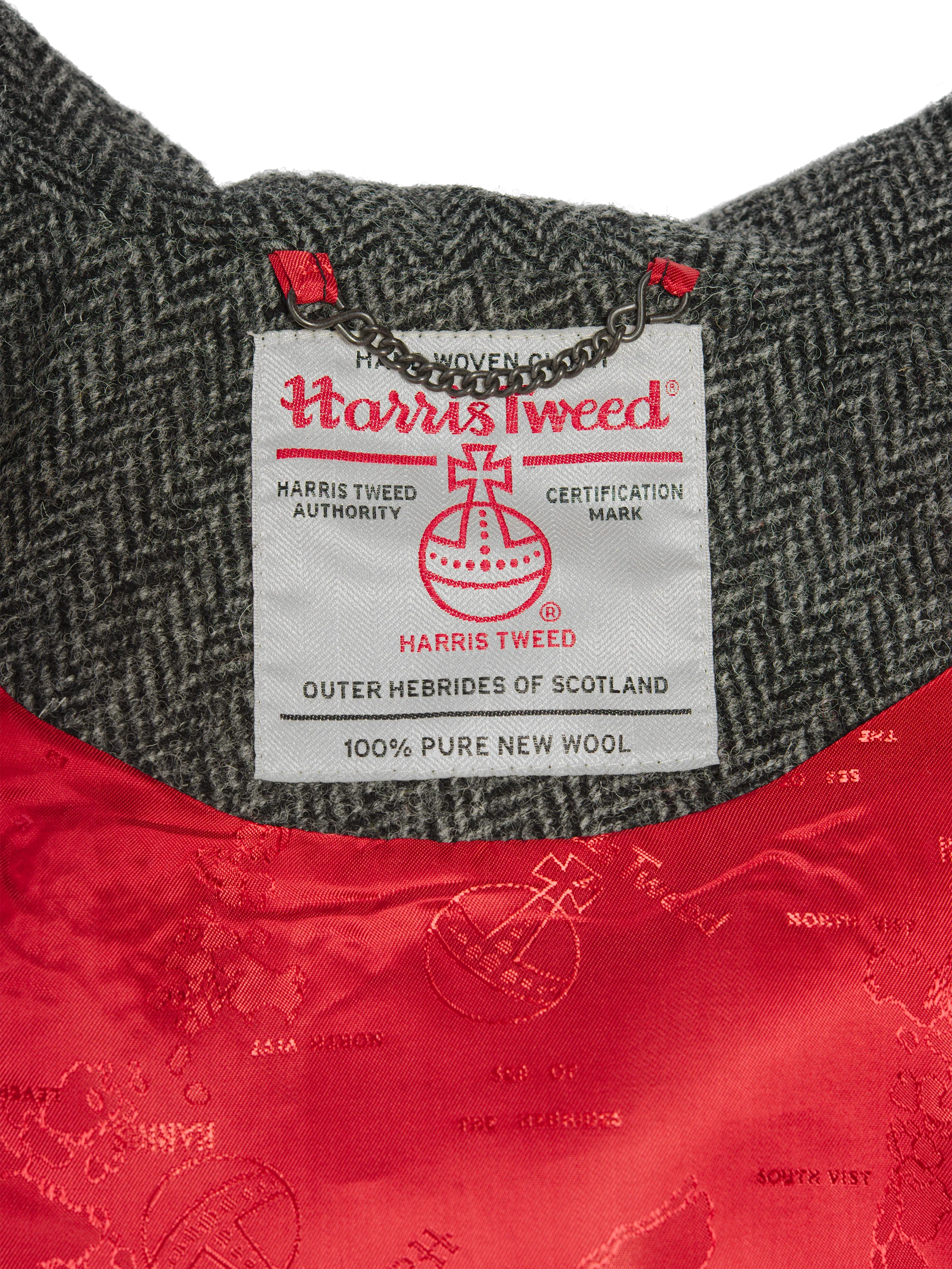 Harris Tweed Ladies Hooded Cape - HB64 Black/Grey Herringbone - Image 6