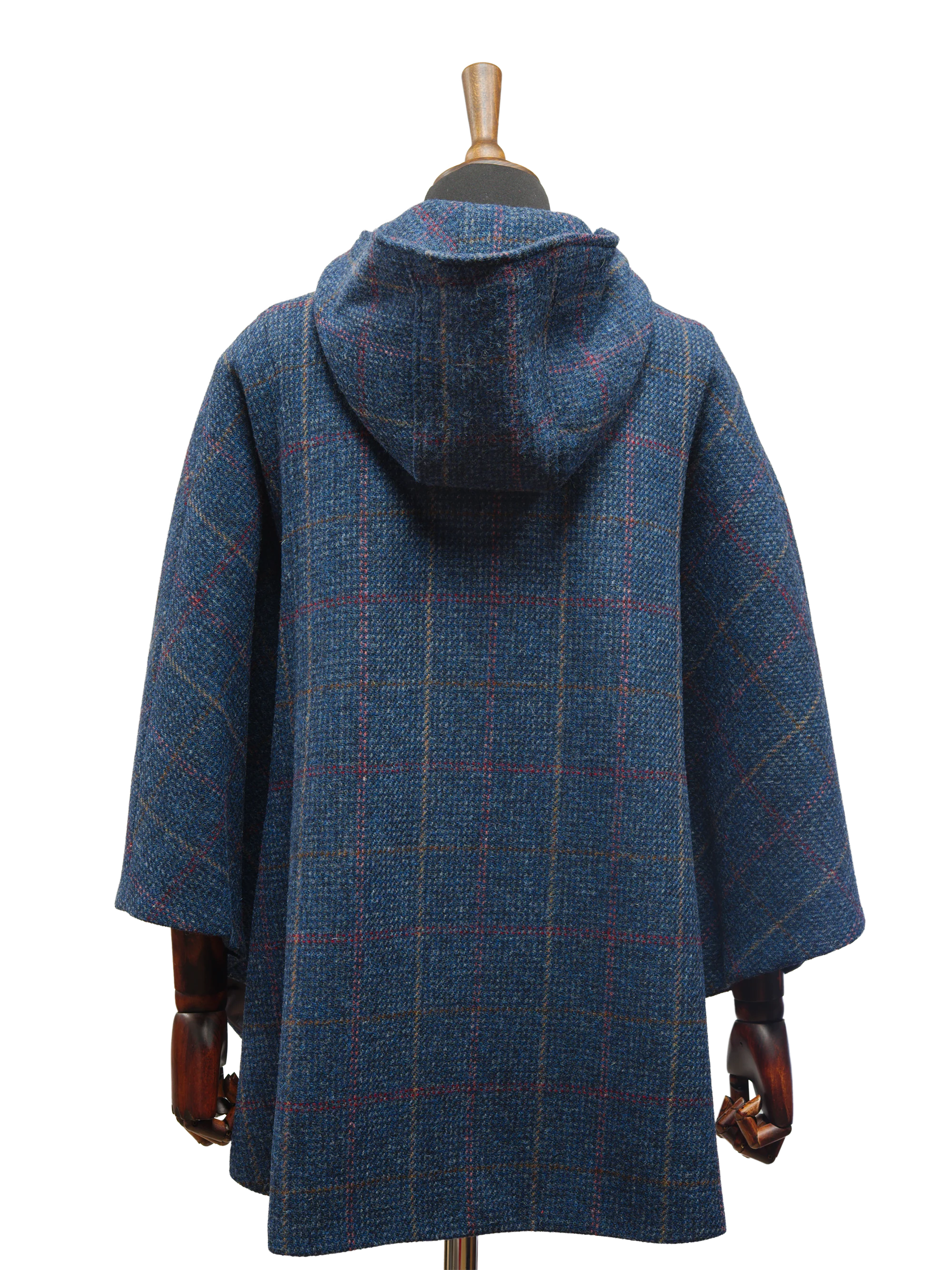 Harris Tweed Ladies Hooded Cape - Ocean - Image 5