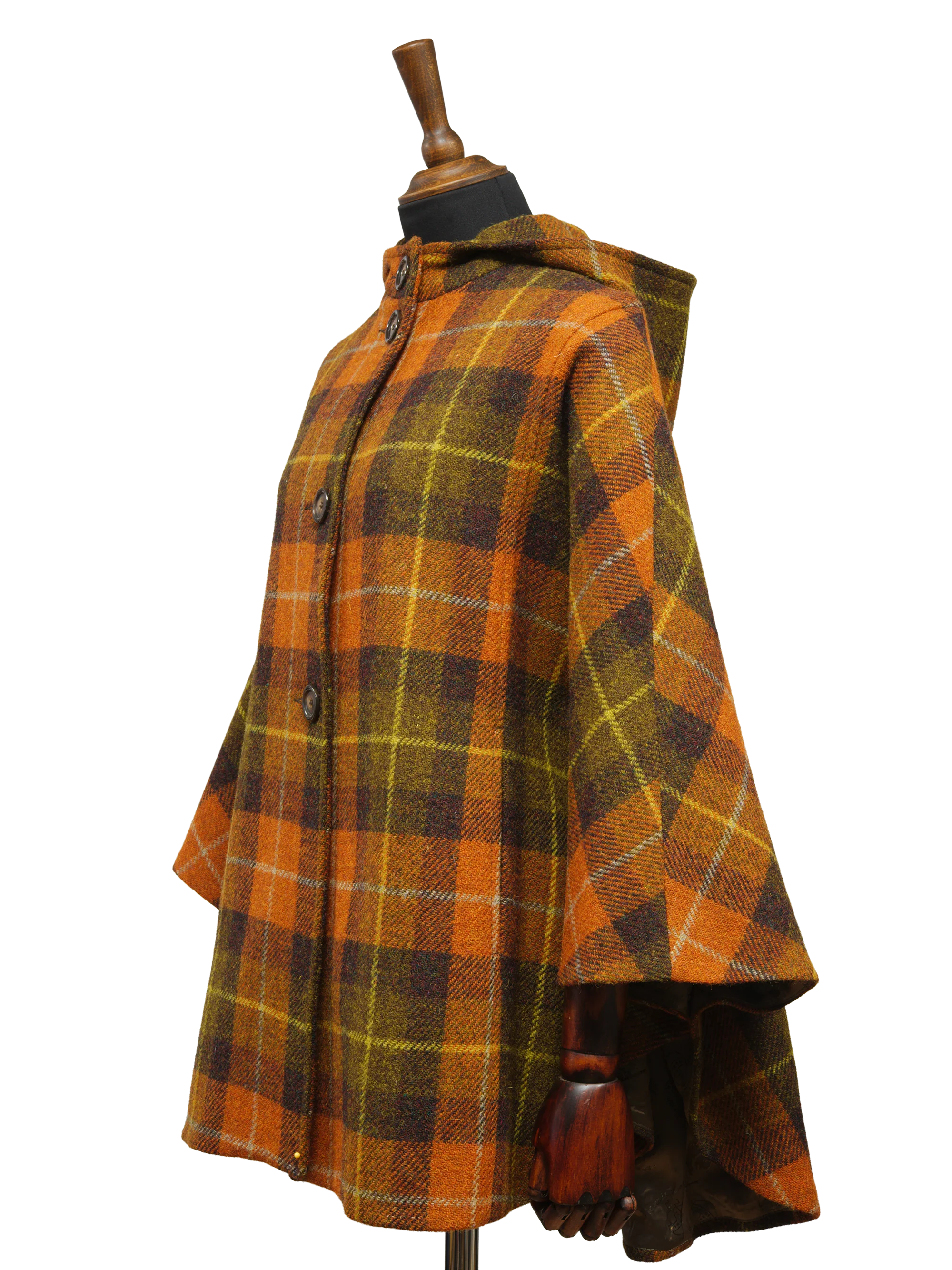 Harris Tweed Ladies Hooded Cape - Rust - Image 3