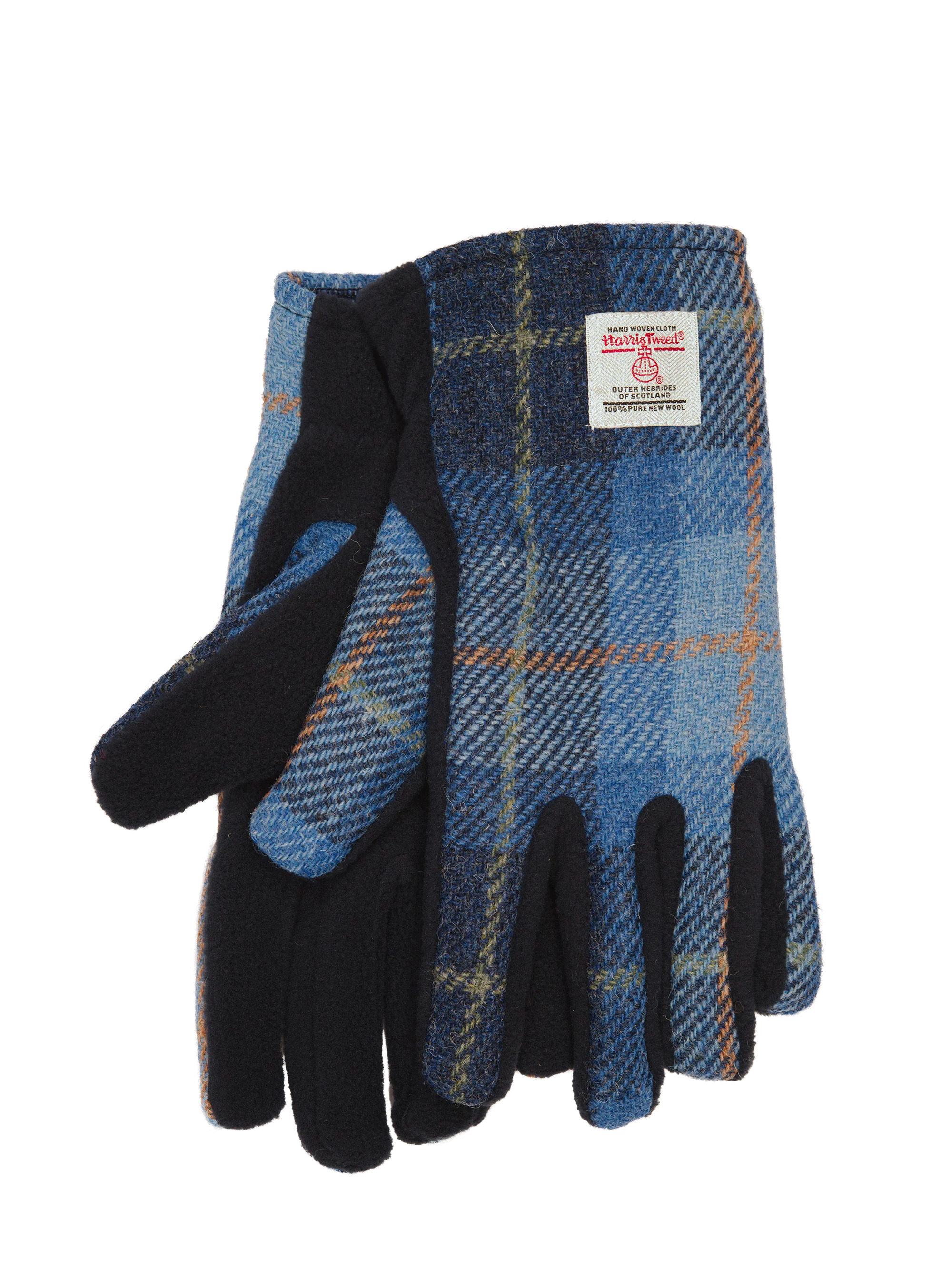 Harris Tweed Ladies Isla Fleece Gloves - Blue Pastels
