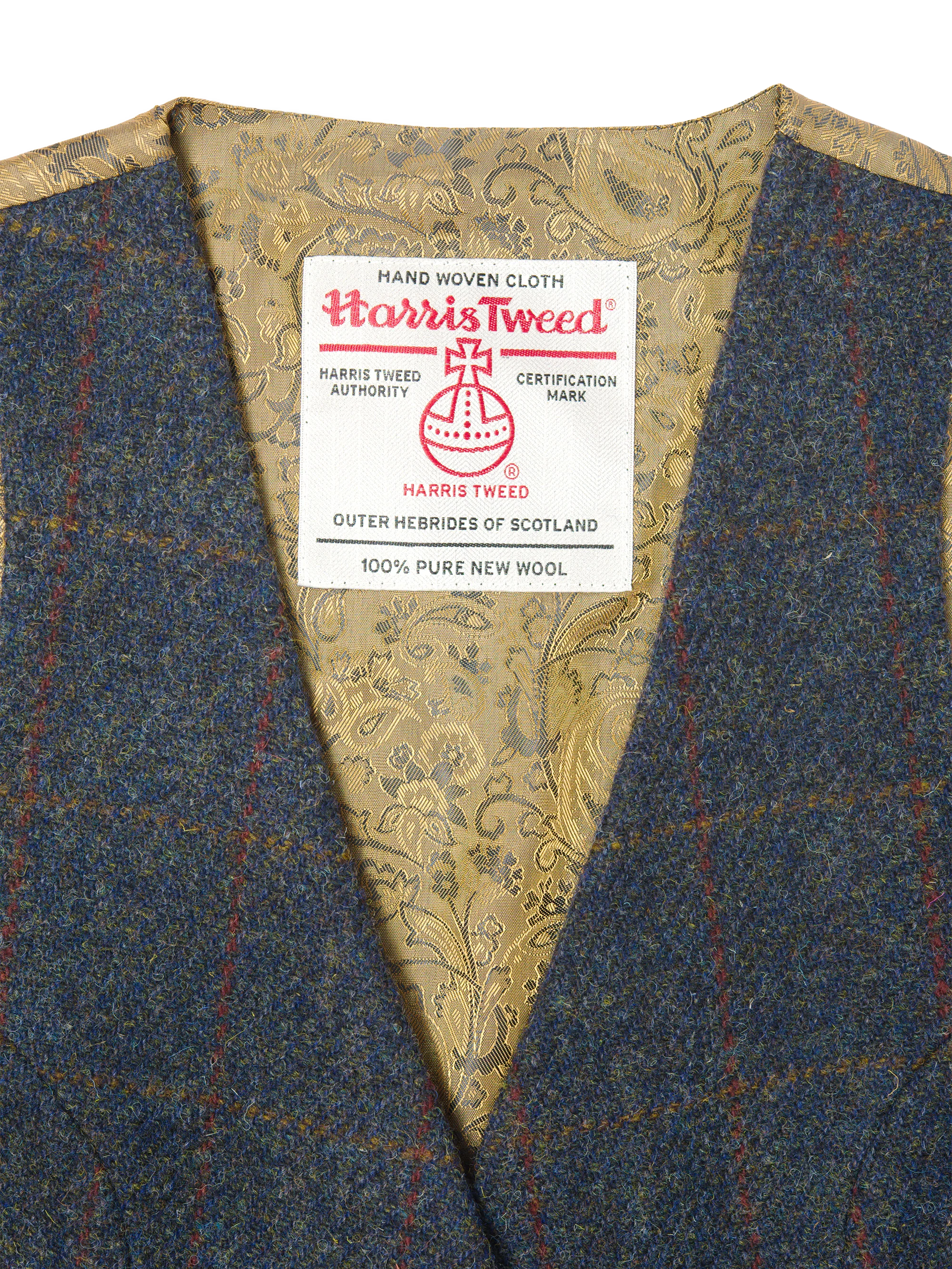 Harris Tweed Ladies Janet Waistcoat - Blue Multi - Image 2