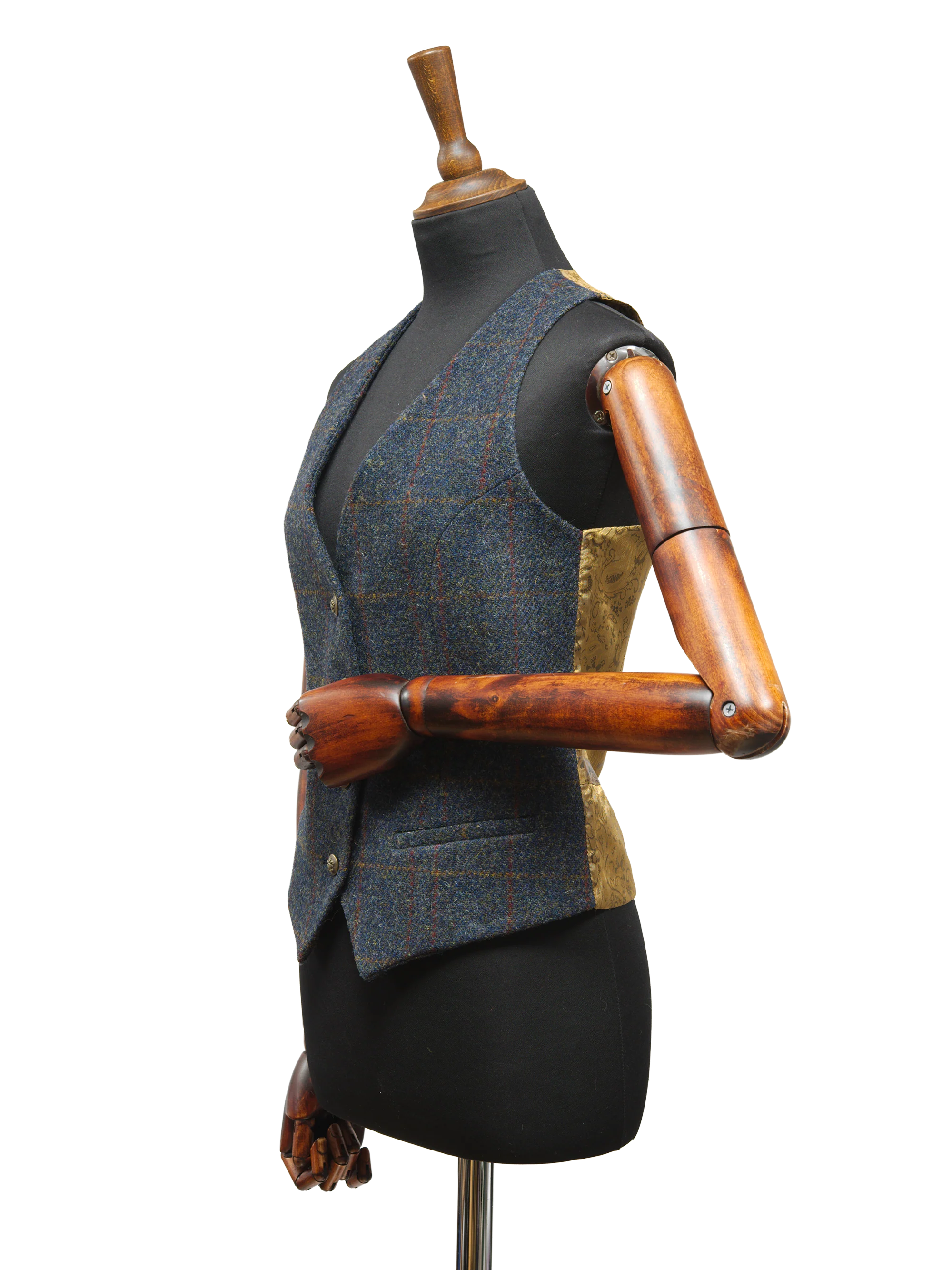 Harris Tweed Ladies Janet Waistcoat - Blue Multi - Image 3