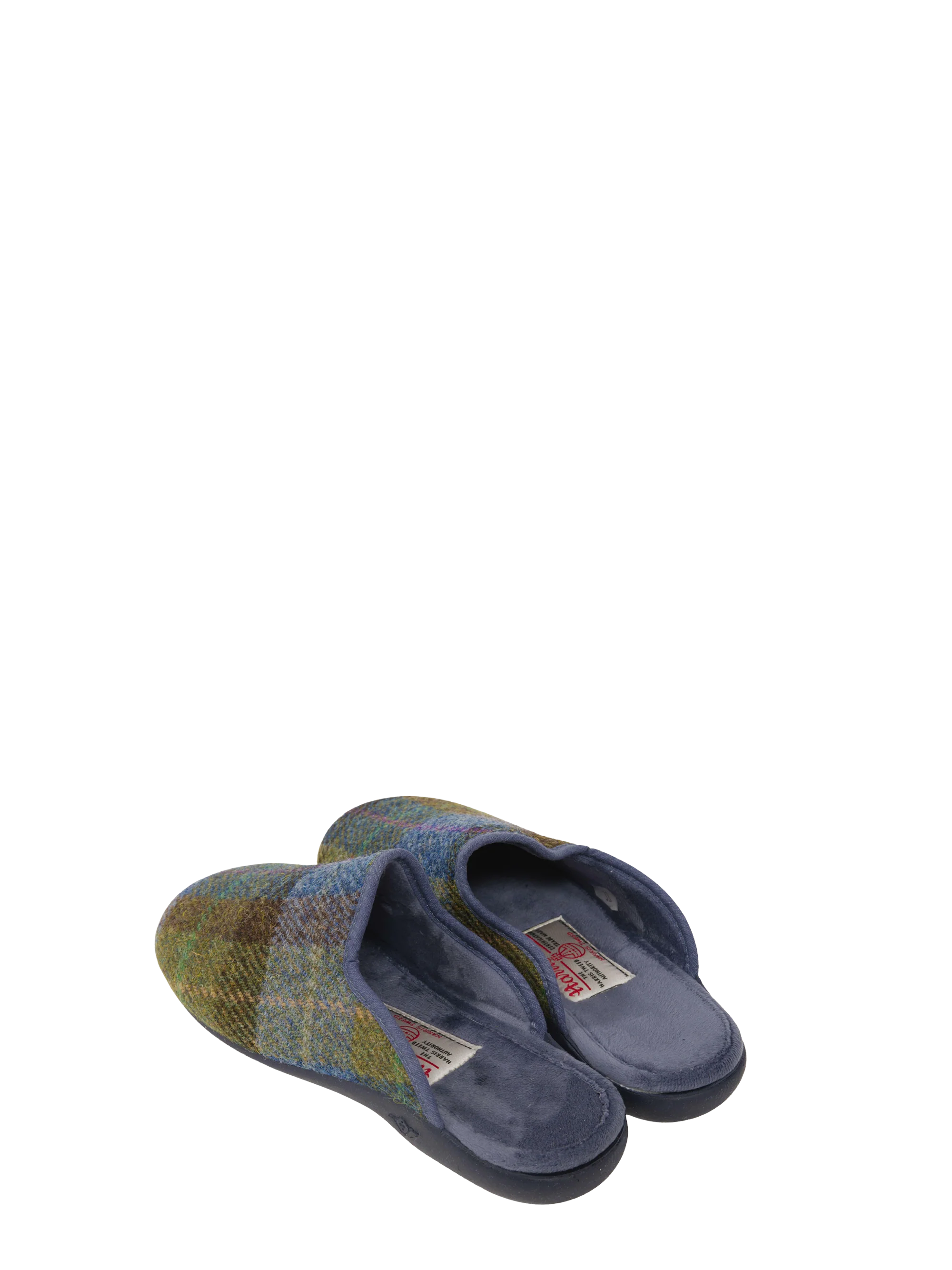 Harris Tweed Ladies Slippers - Denim Sage - Image 2