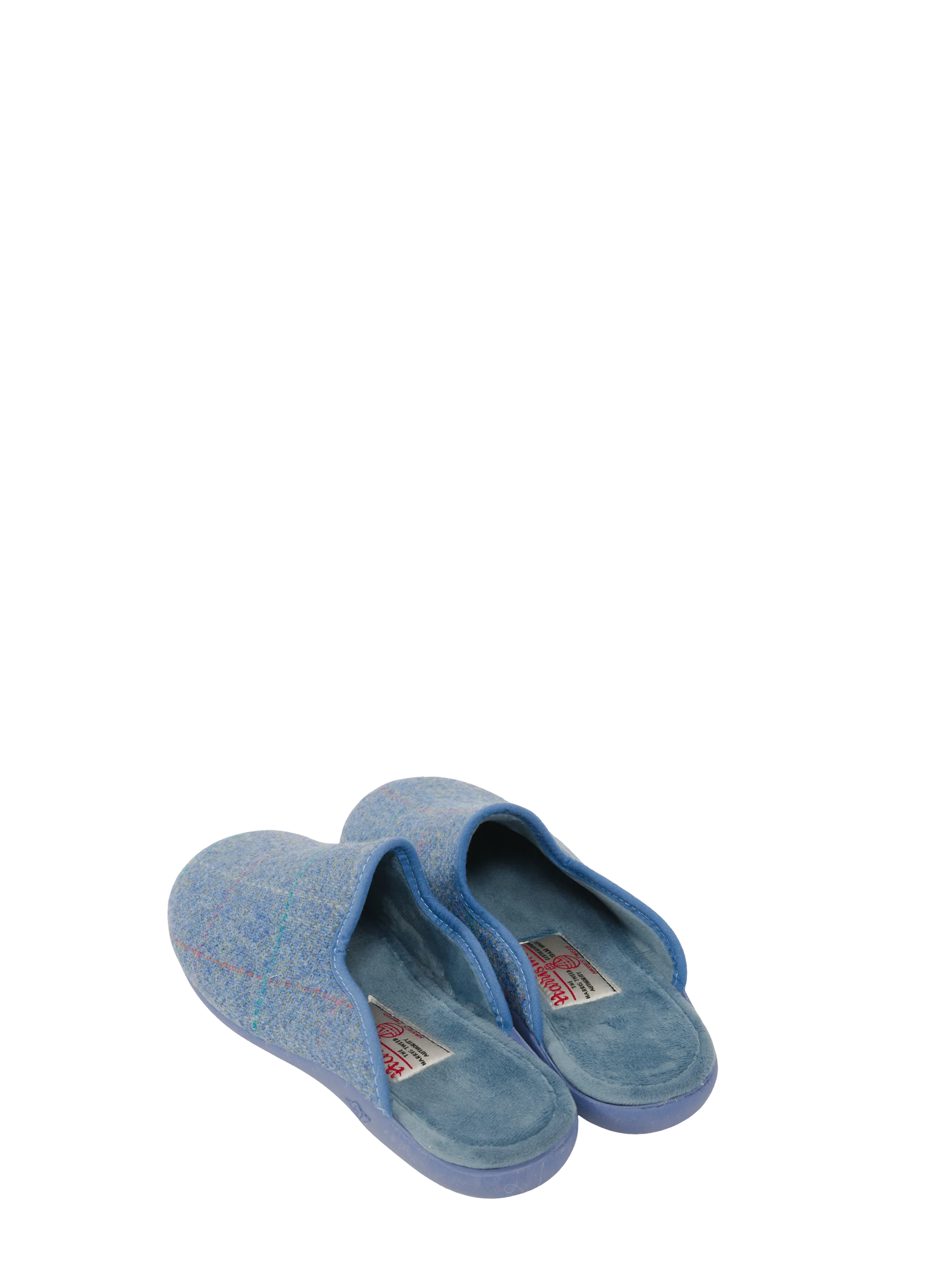Harris Tweed Ladies Slippers - Sky Windowpane - Image 2