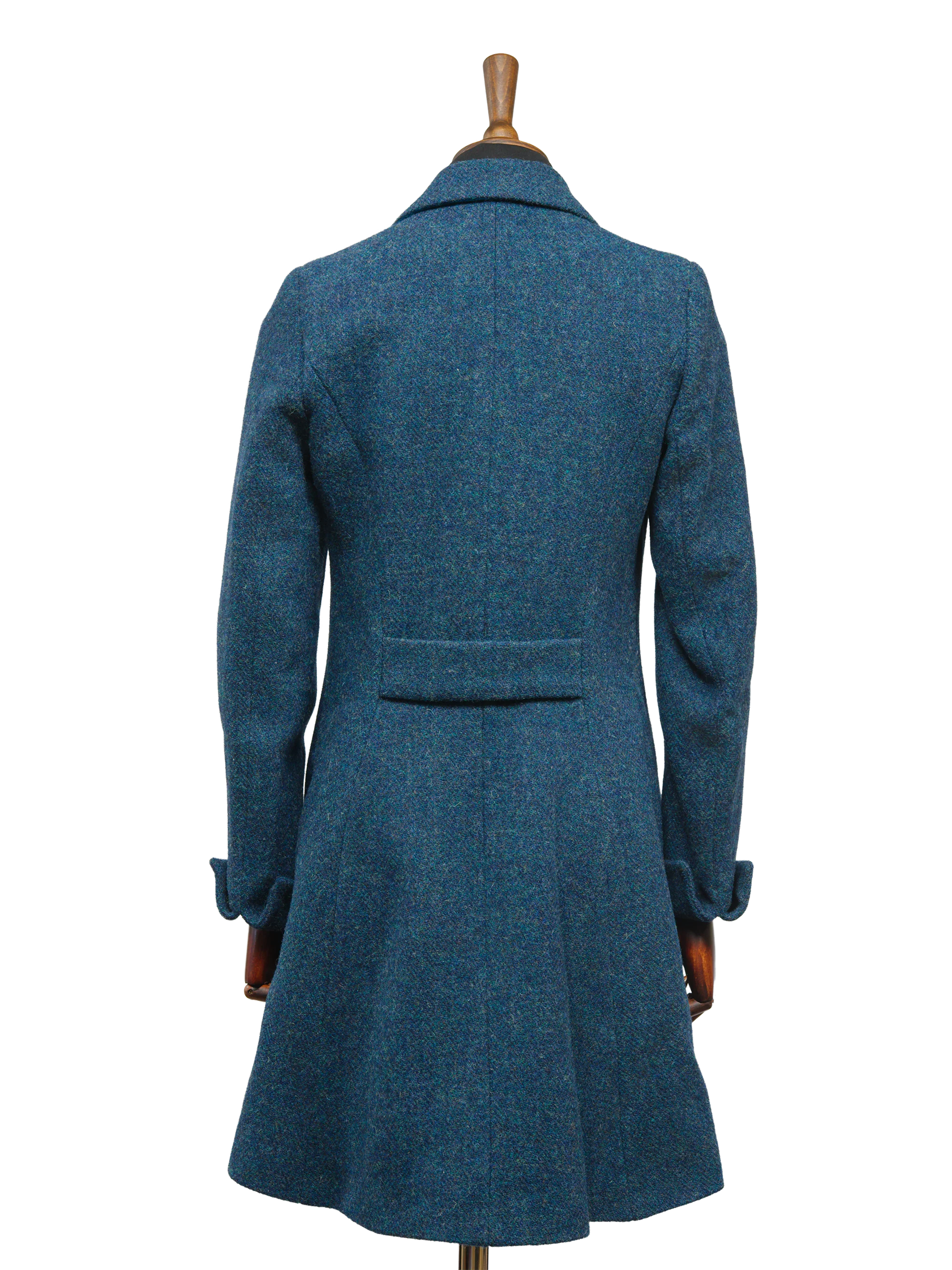 Harris Tweed Ladies Tara Coat Blue - Mix Herringbone - Image 4