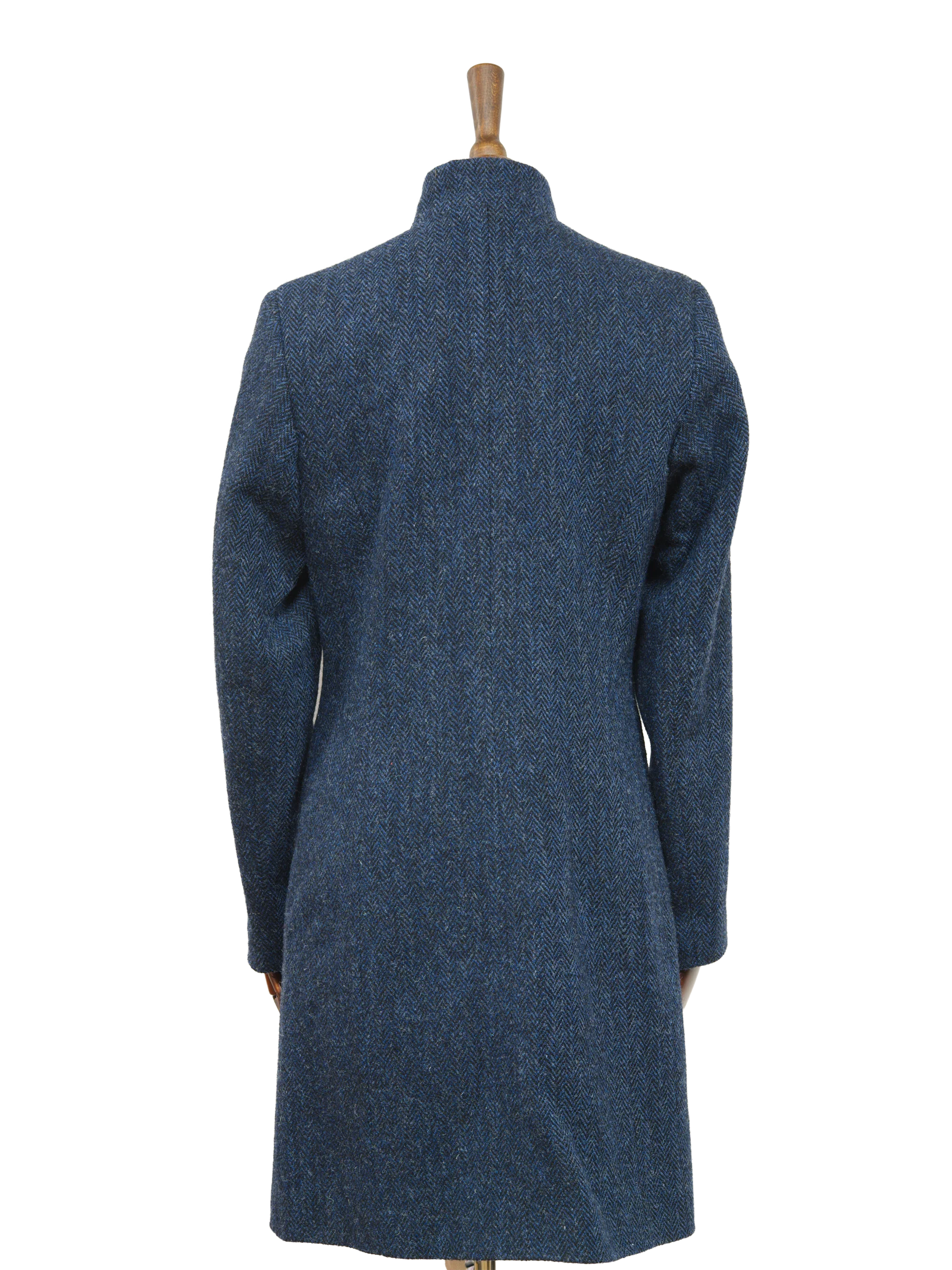 Harris Tweed Lucy Coat - Navy Herringbone - Image 3