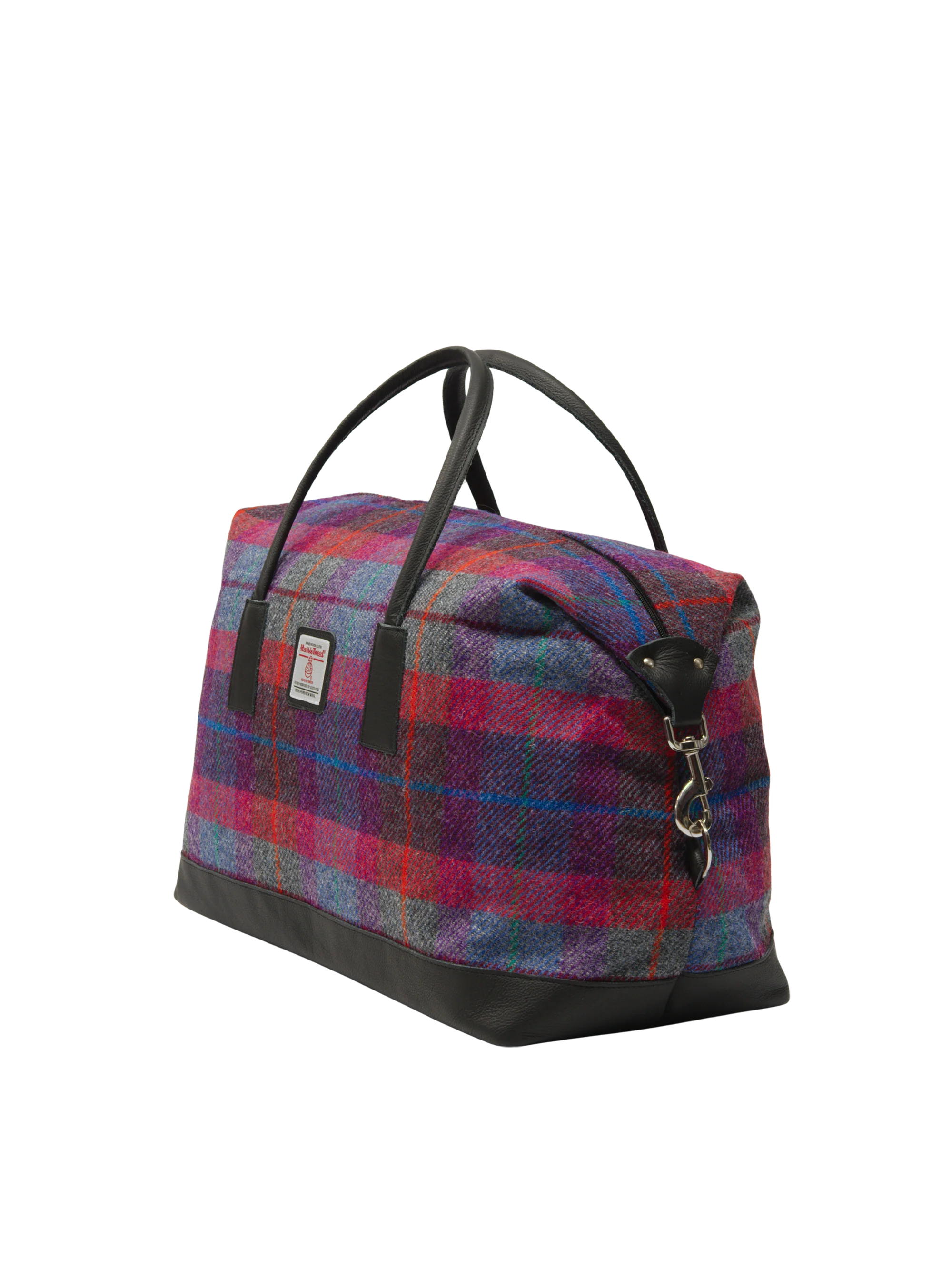 Harris Tweed Luggage Bag - A0115 (Black Leather) - Image 3