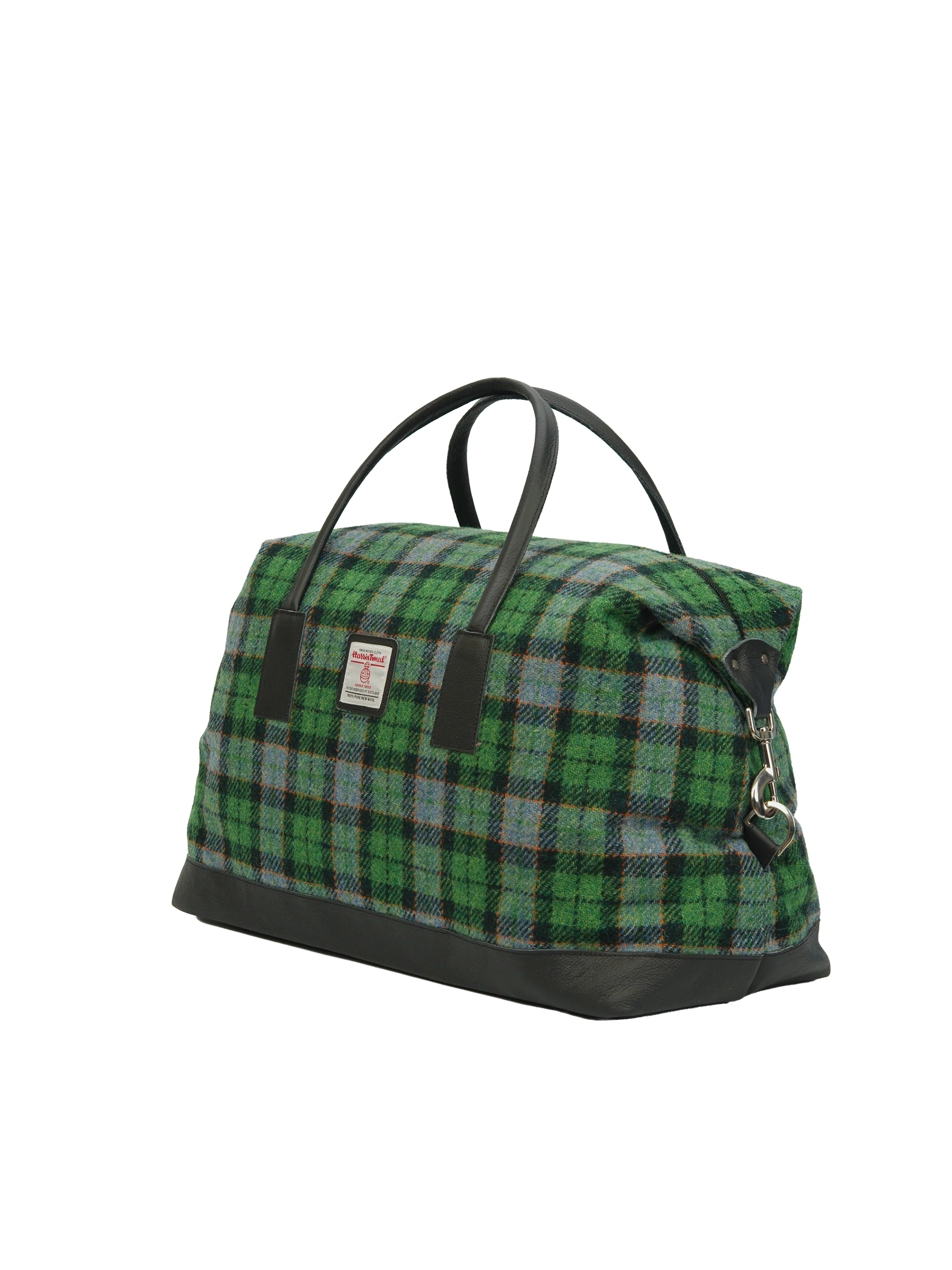 Harris Tweed Luggage Bag - A0118 (Black Leather) - Image 2