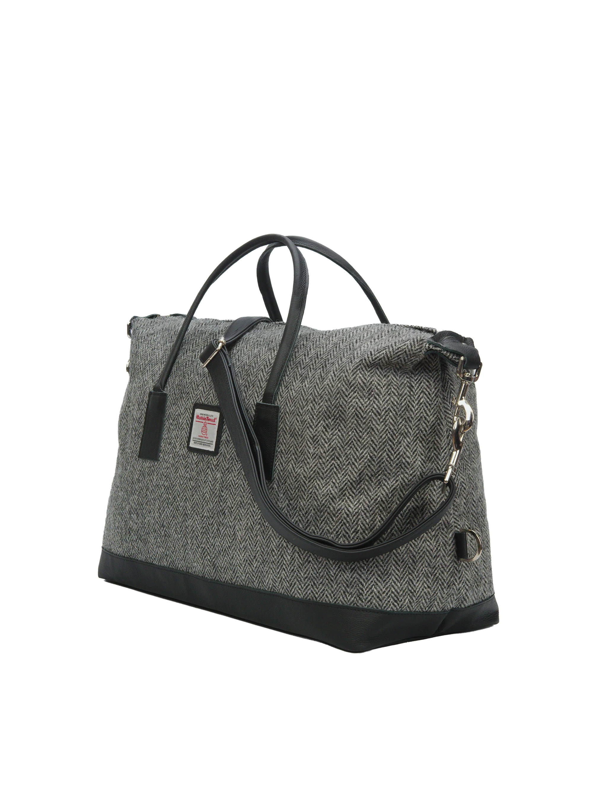 Harris Tweed Luggage Bag - HB1 (Black Leather) - Image 2