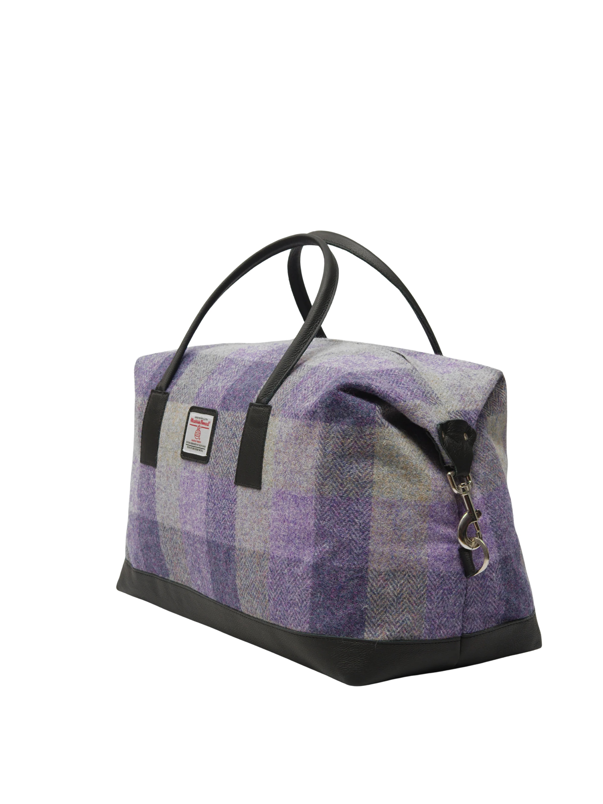 Harris Tweed Luggage Bag - HB156 (Black Leather) - Image 3