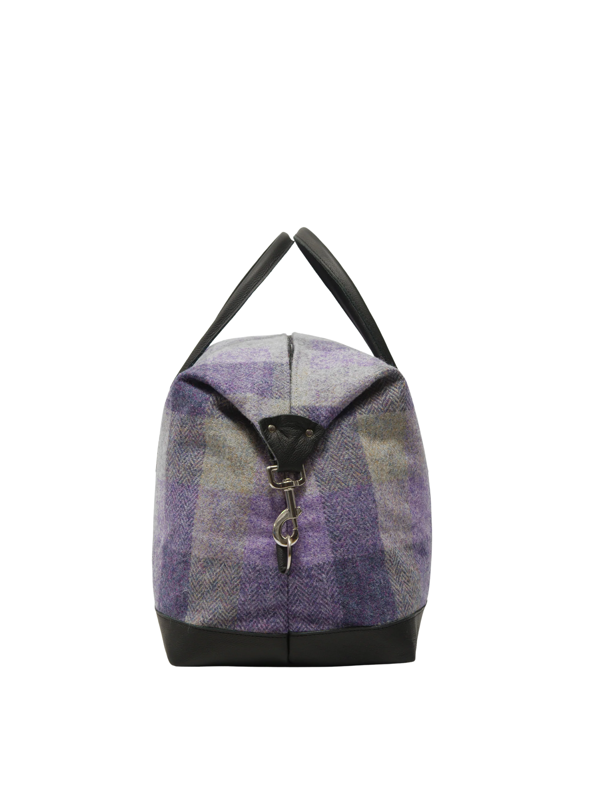 Harris Tweed Luggage Bag - HB156 (Black Leather) - Image 4